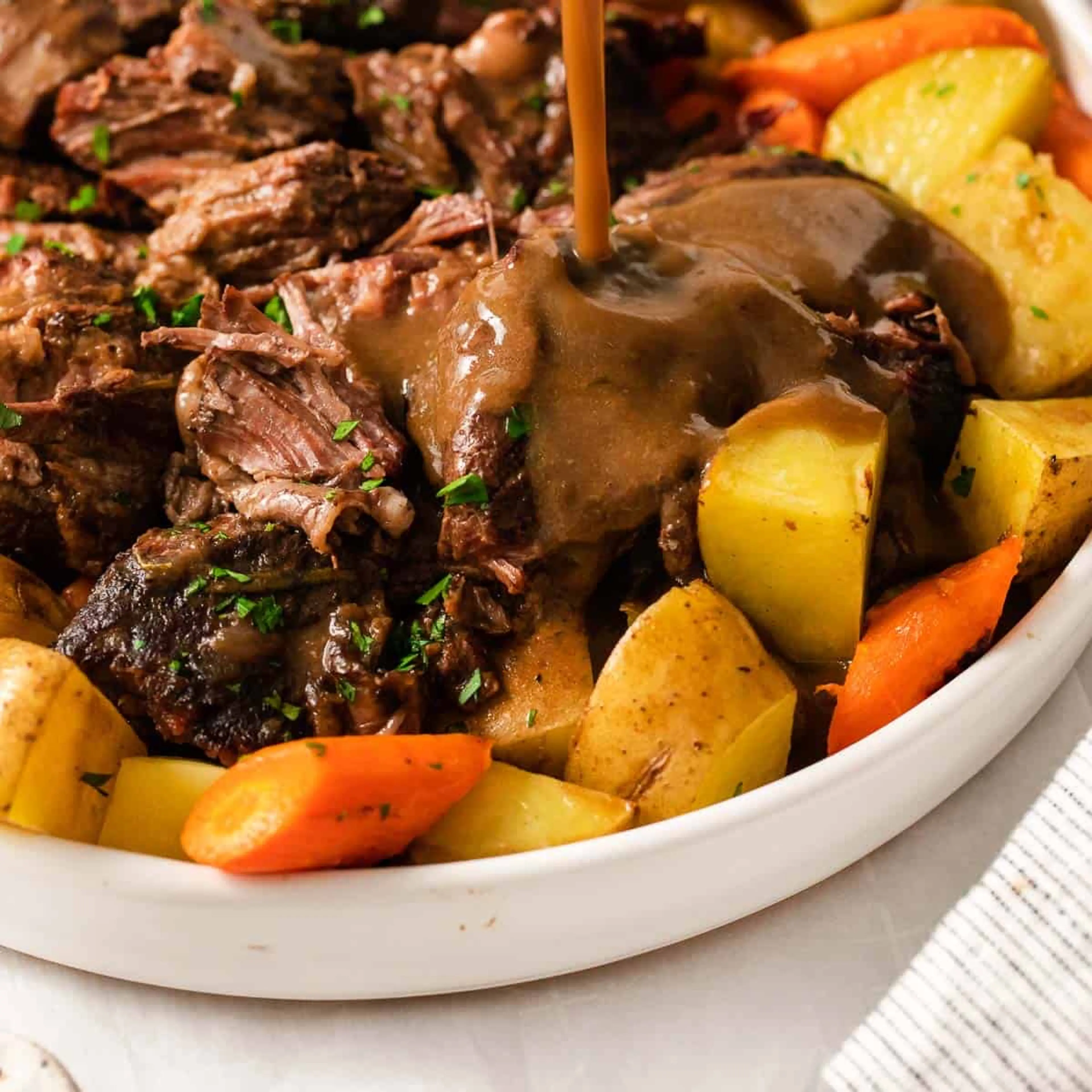Slow-Cooker Pot Roast with Porcini Mishroom Gravy (Gluten-Fr