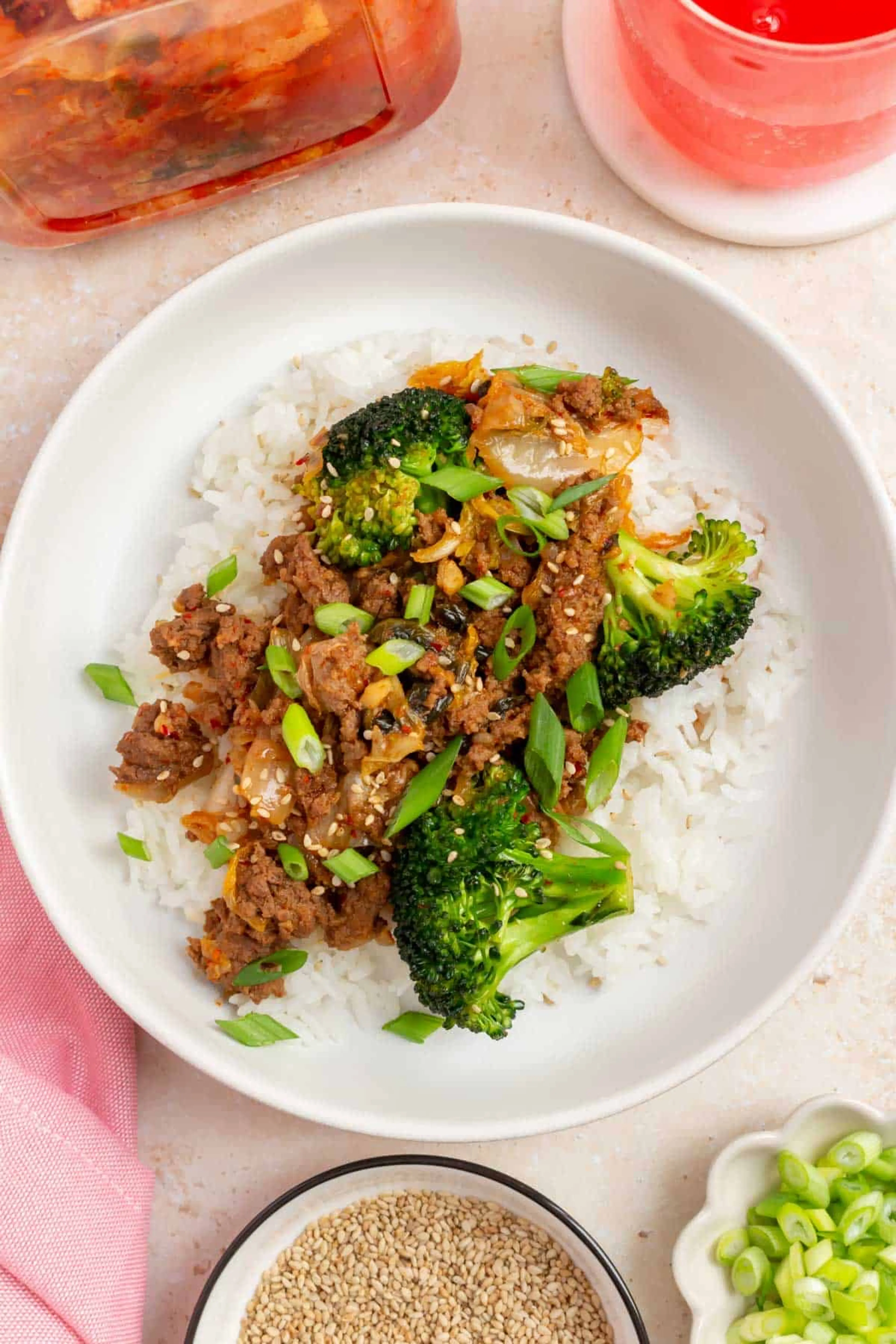 Gochujang Beef and Broccoli and Kimchi