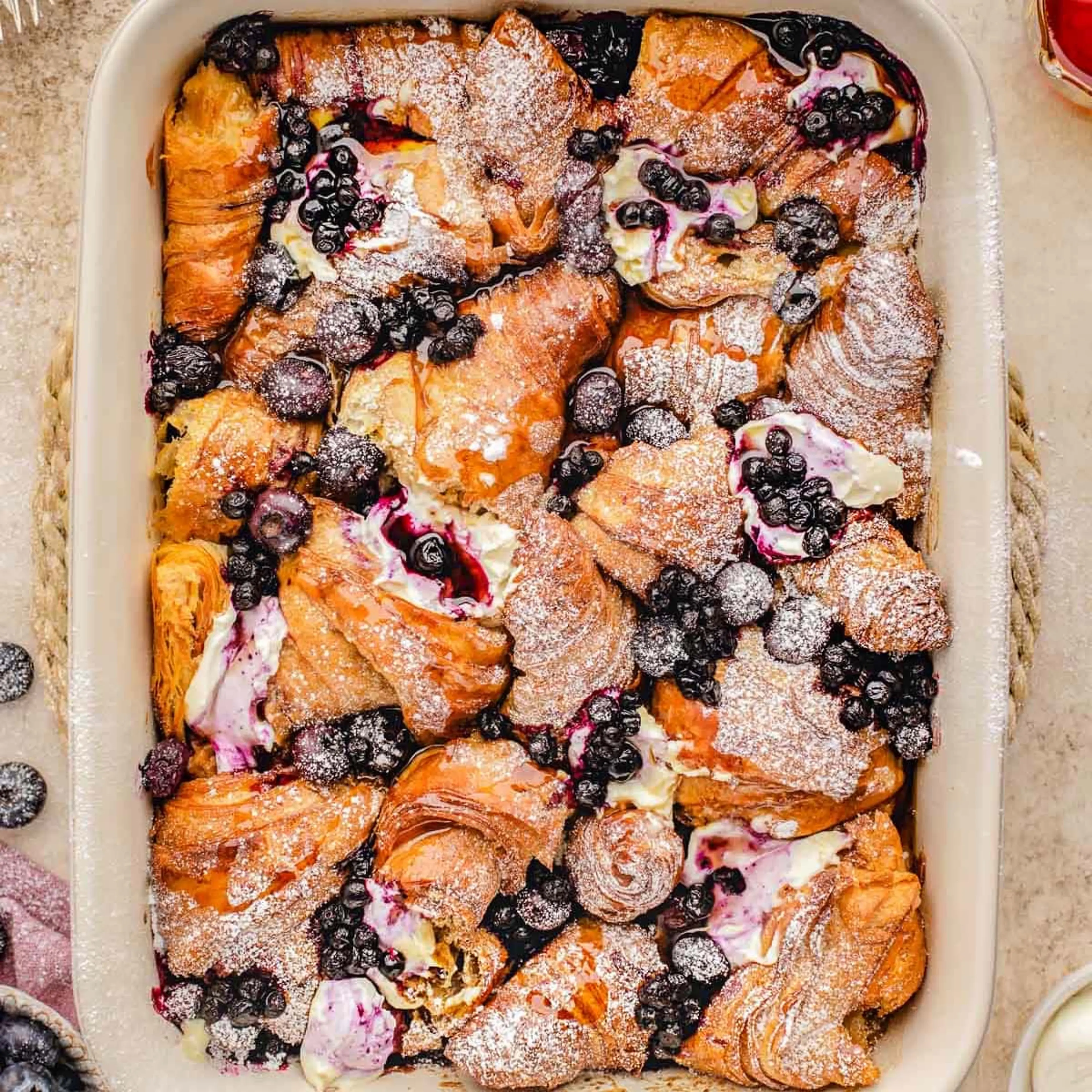 Blueberry Croissant French Toast Bake