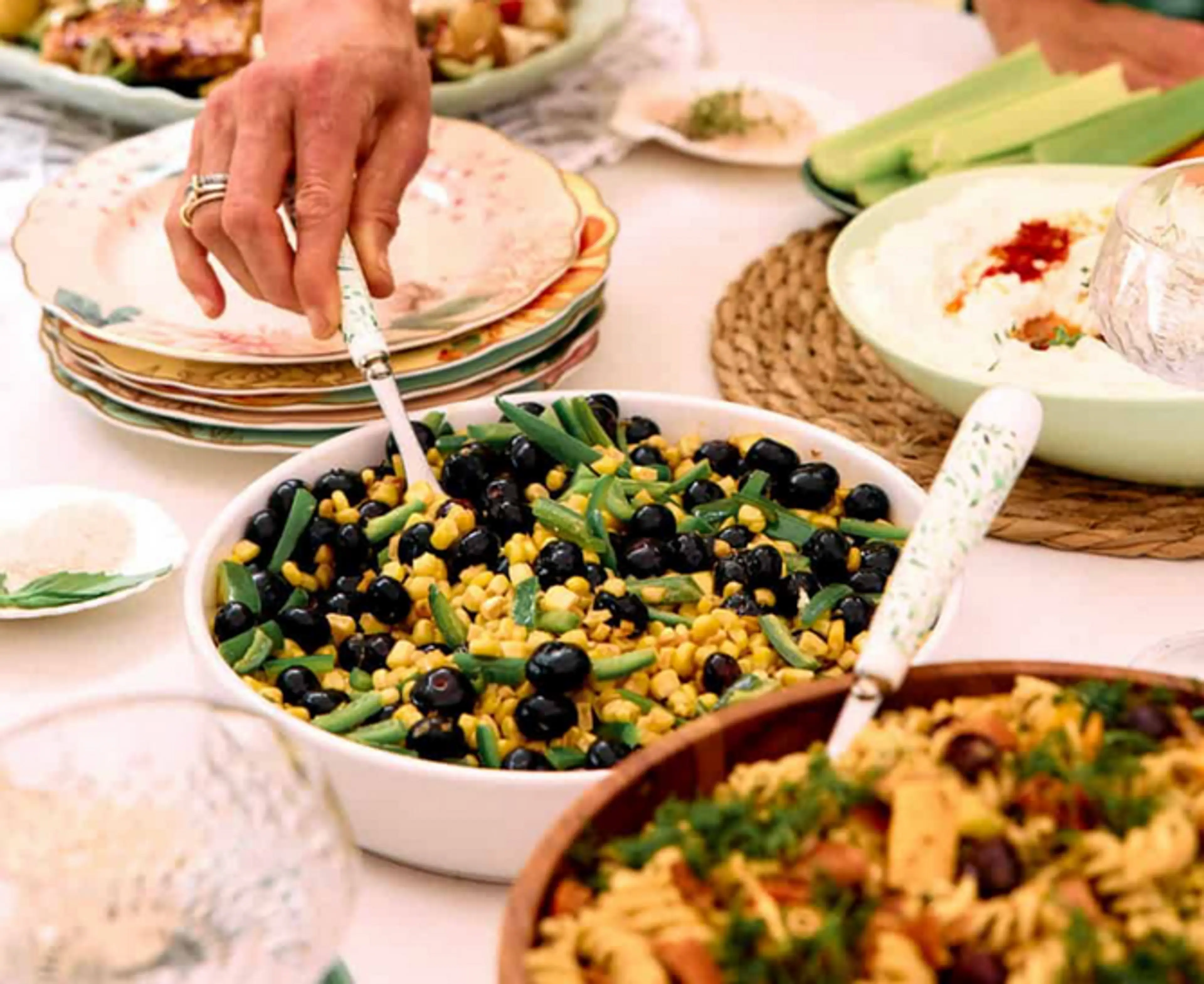 Grilled Corn and Basil Salad