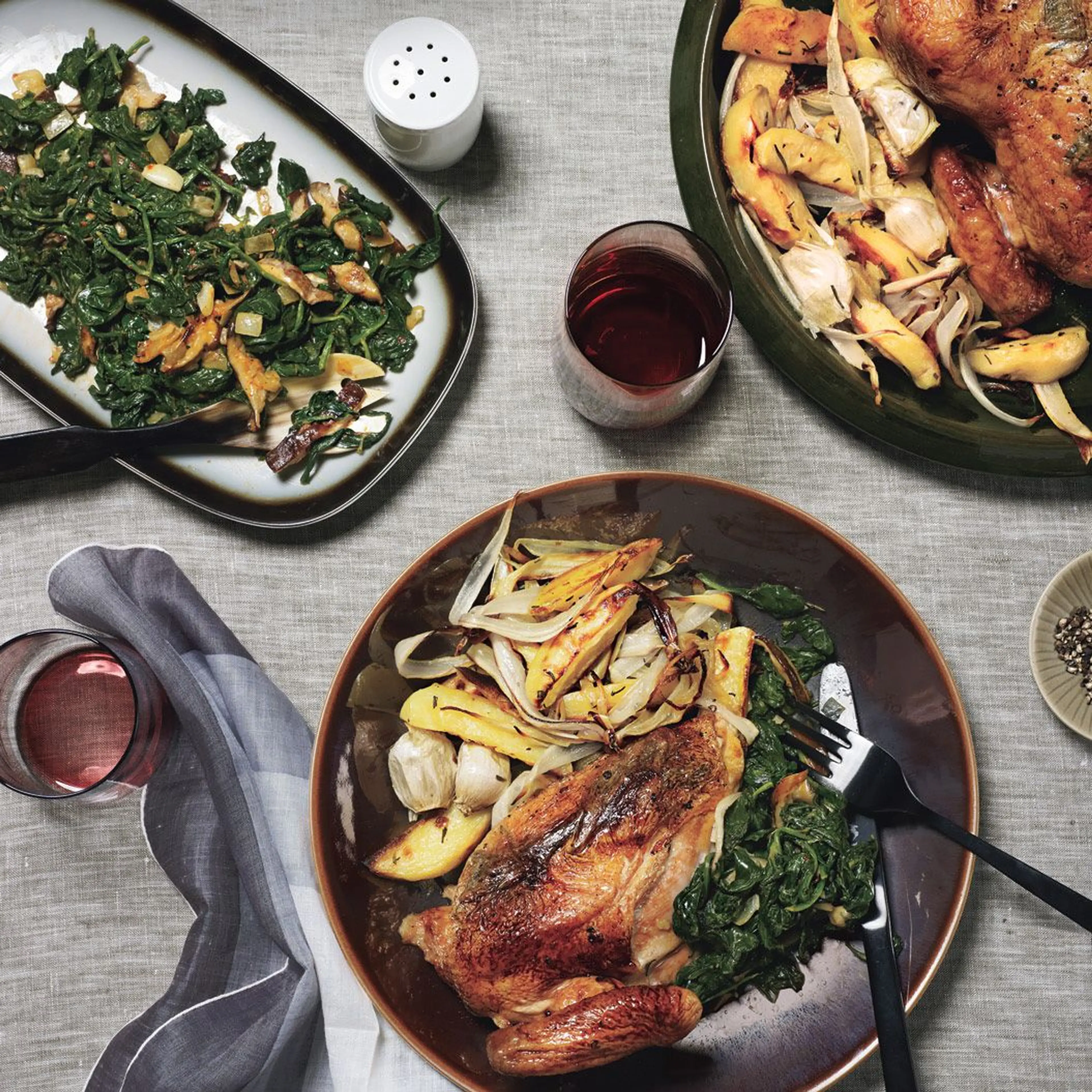 Roast Chicken with Potatoes and Onions