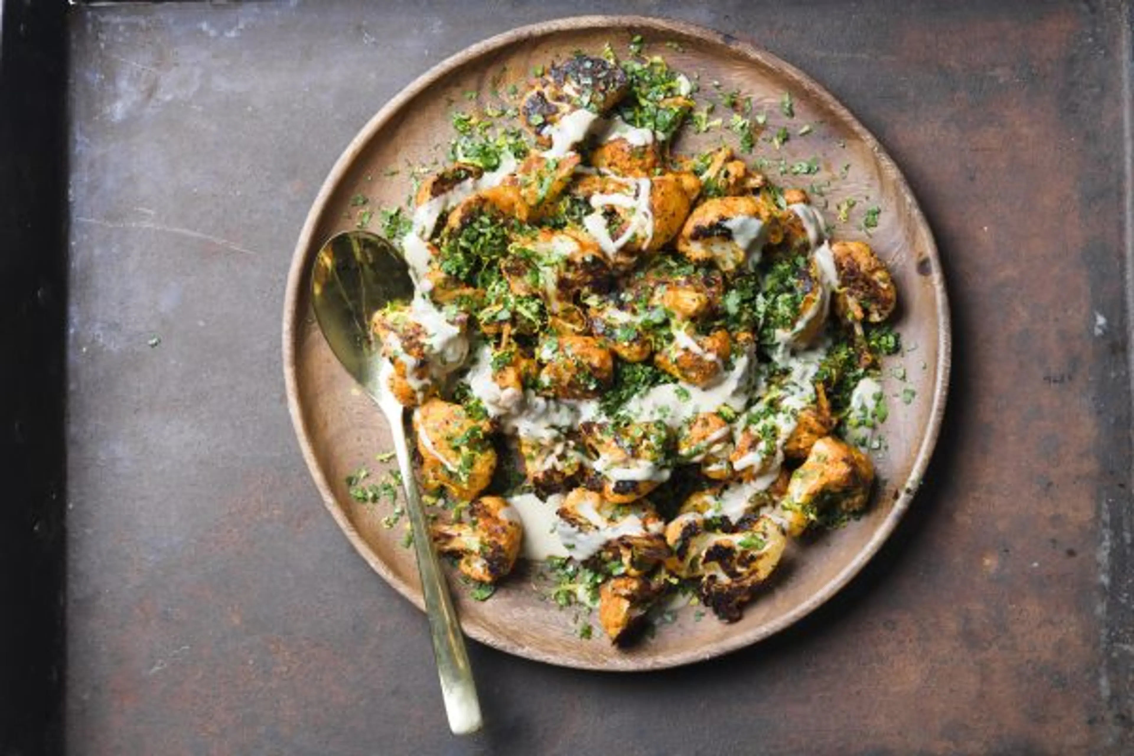 Roasted Cauliflower with Tahini and Lemon