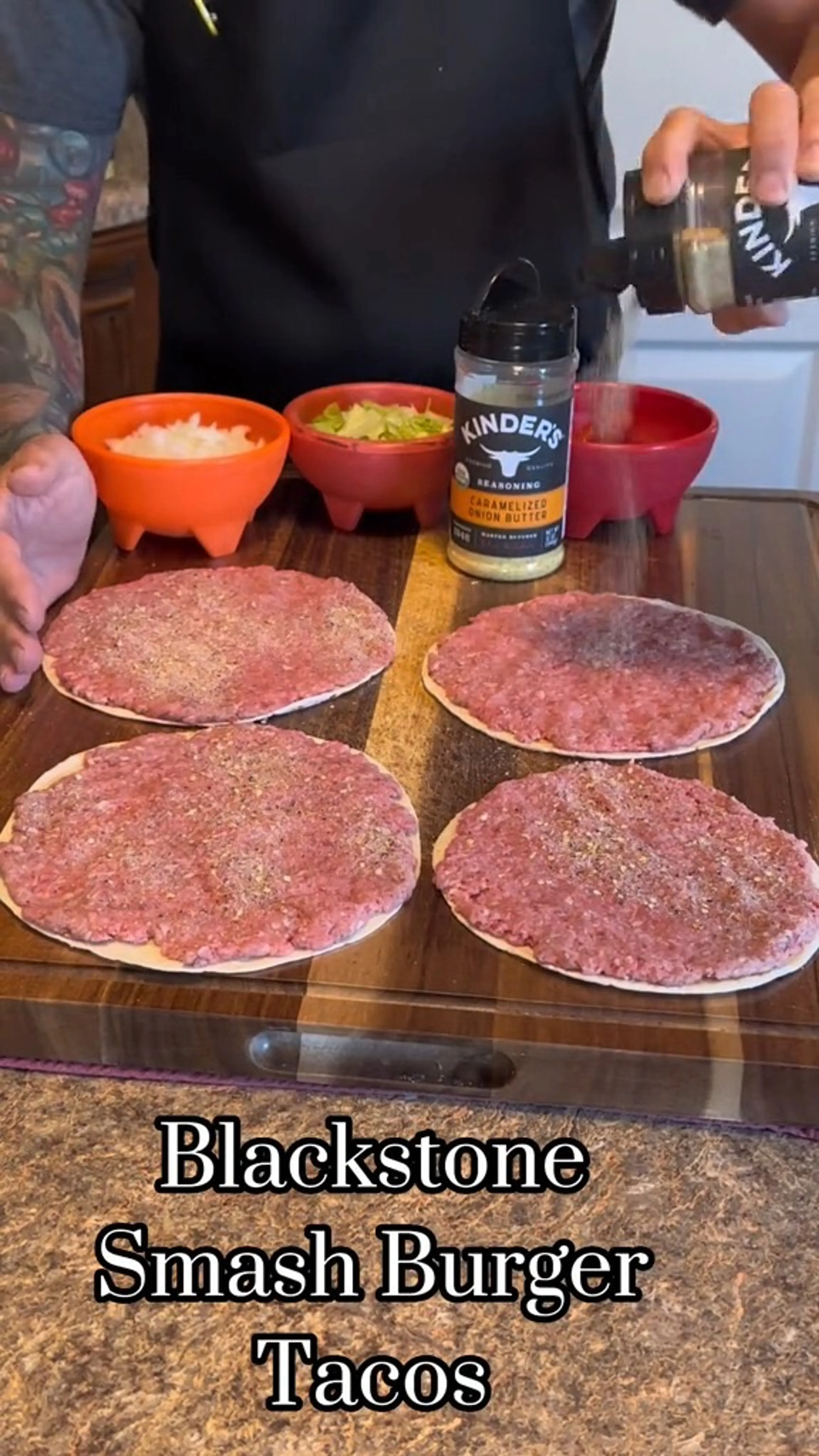 Smash Burger Tacos on the Blackstone