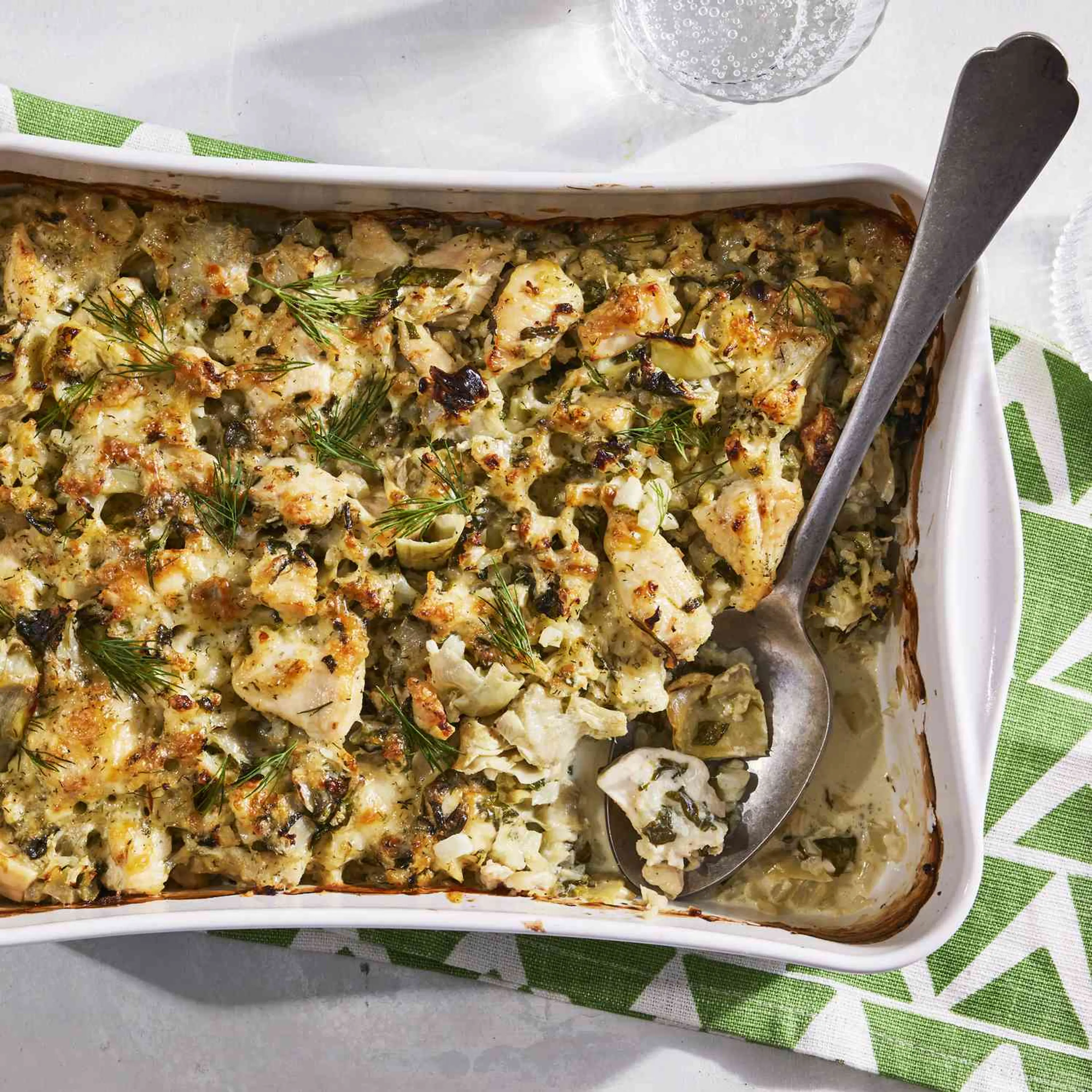 Spinach & Artichoke Casserole with Chicken and Cauliflower R