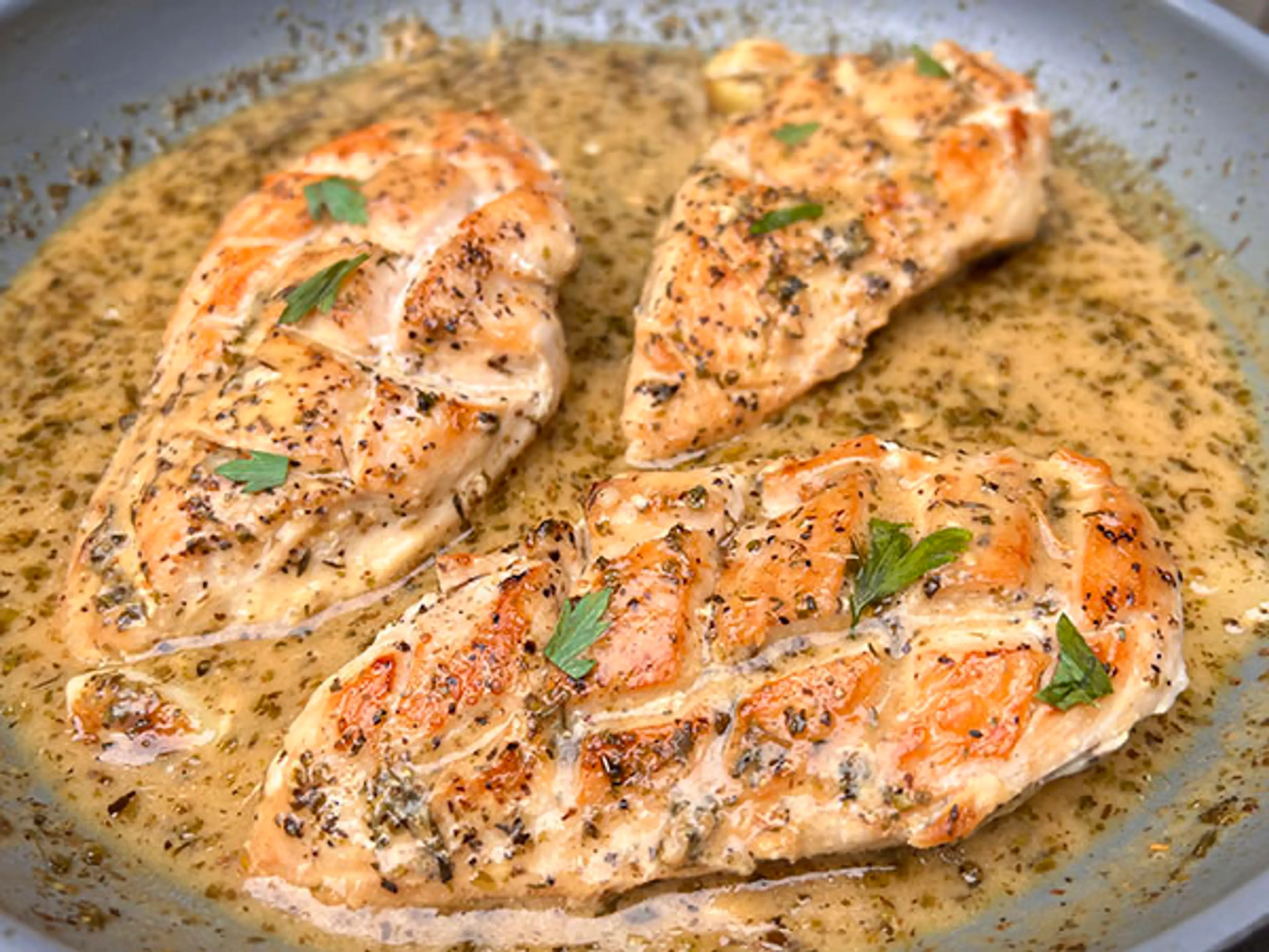 Pan Seared Chicken Breasts with Lemon Mustard Sauce