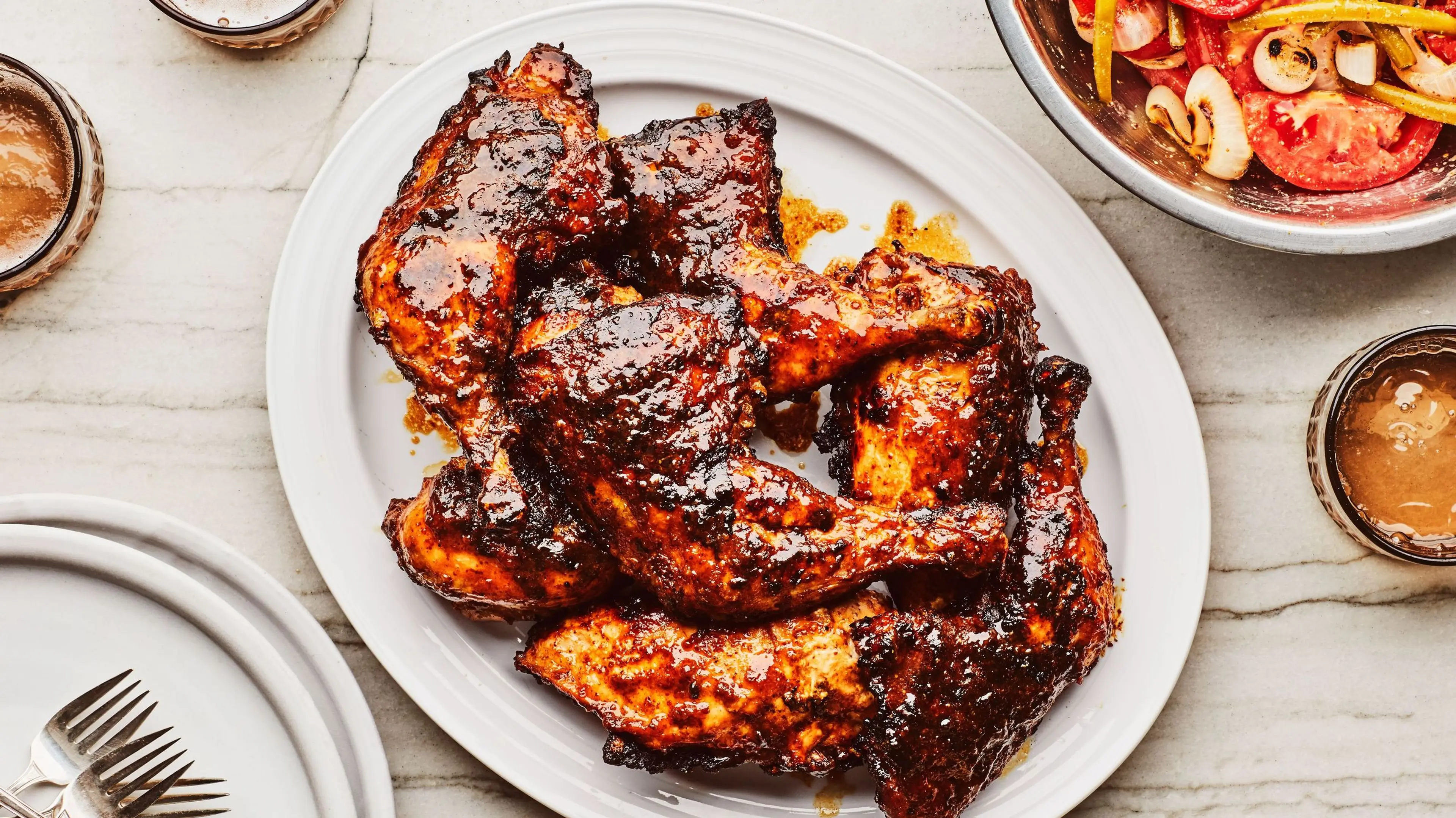 Grilled Chicken With Mustard Barbecue Sauce