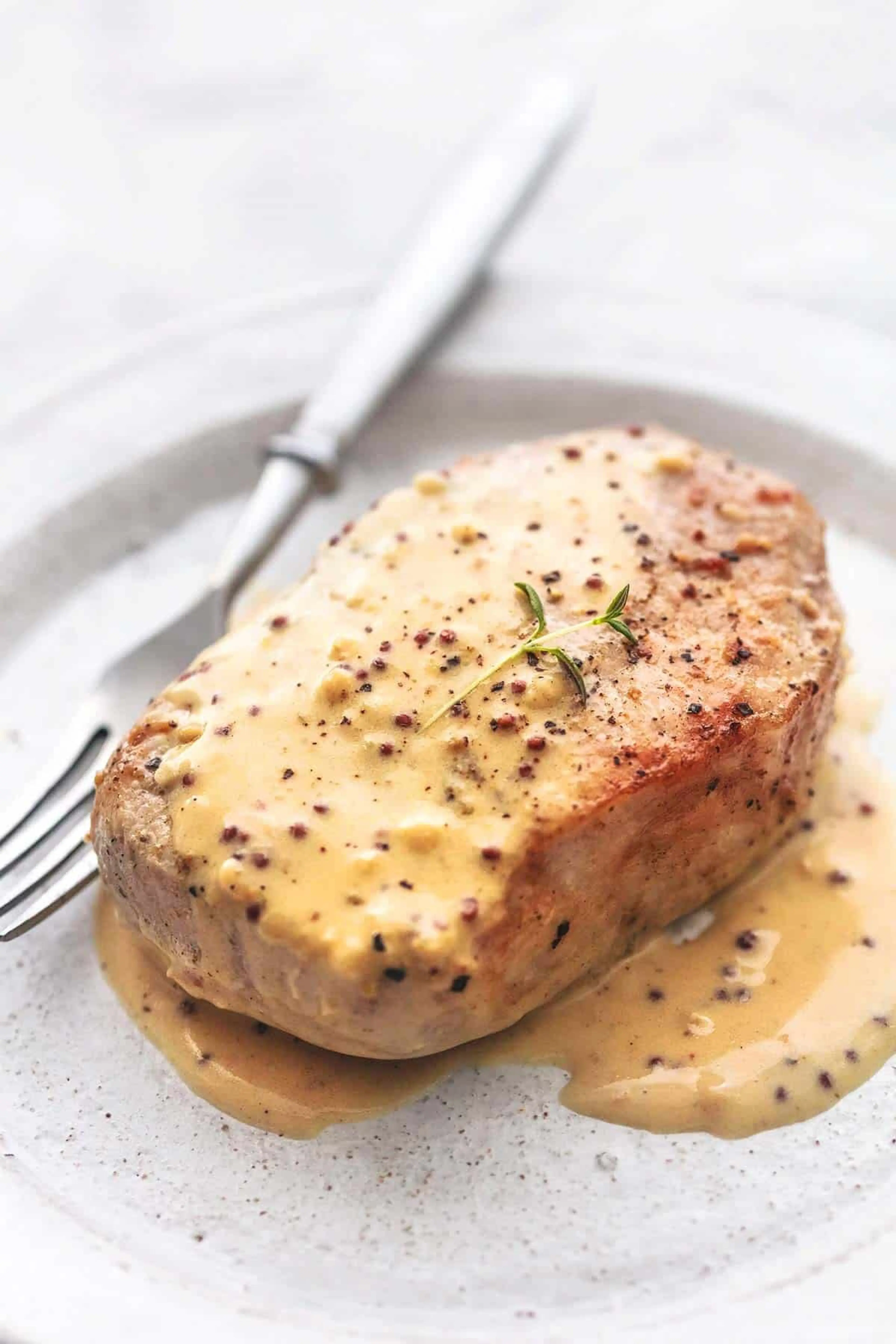 Baked Pork Chops with Dijon Cream Sauce