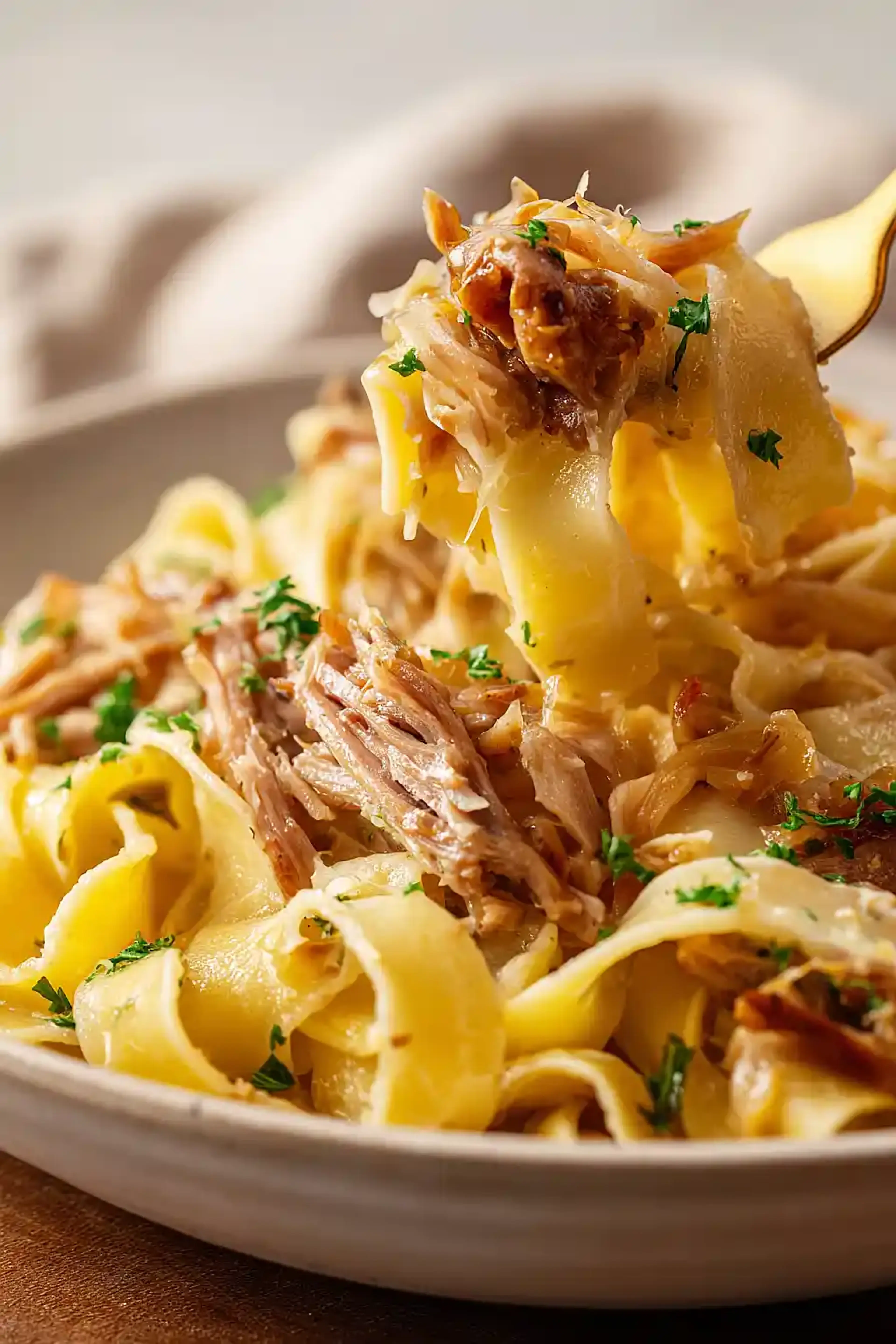 Tender Pork Sauerkraut and Noodles - theamazingfood