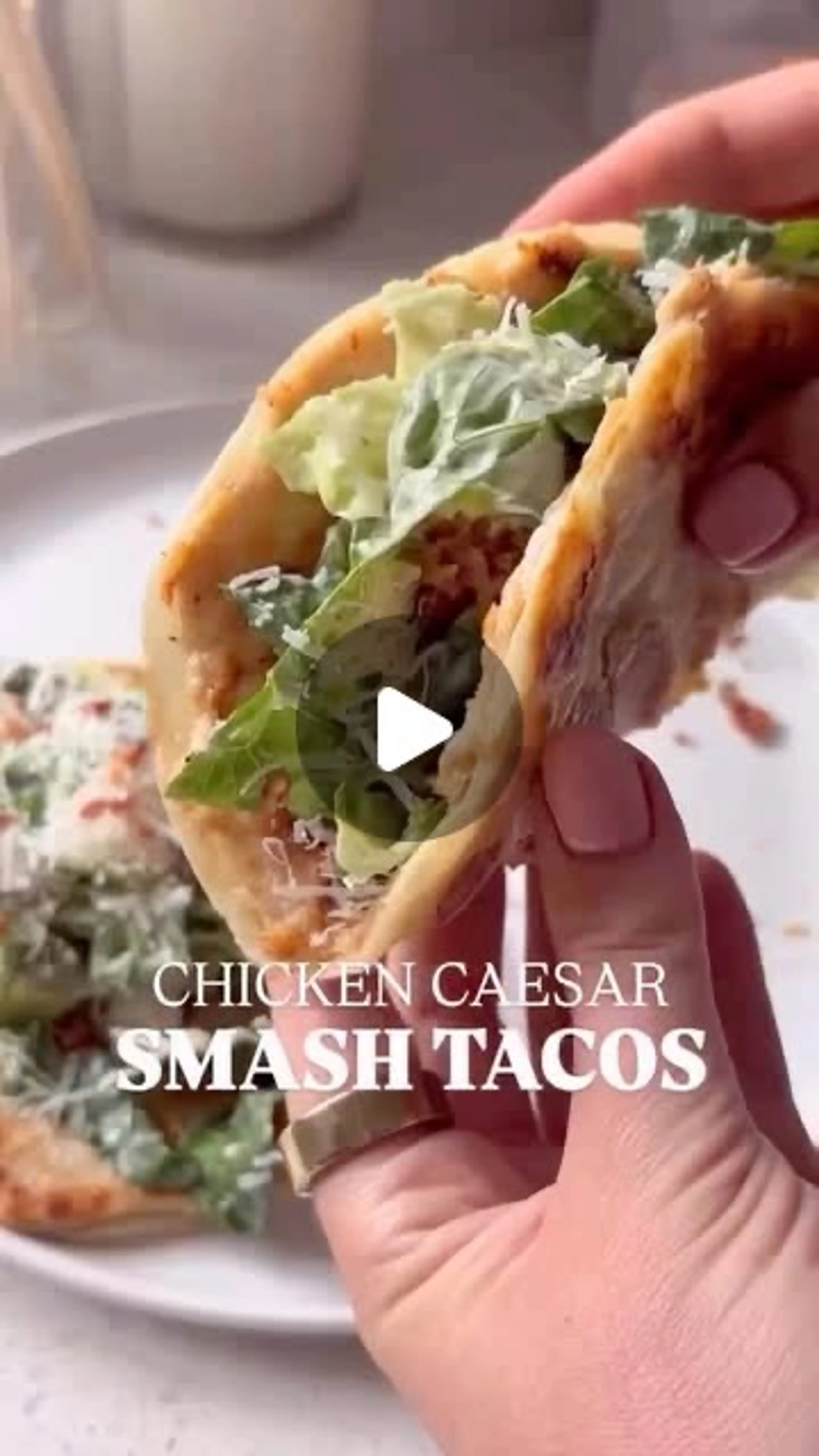 Smash Chicken Caesar Tacos