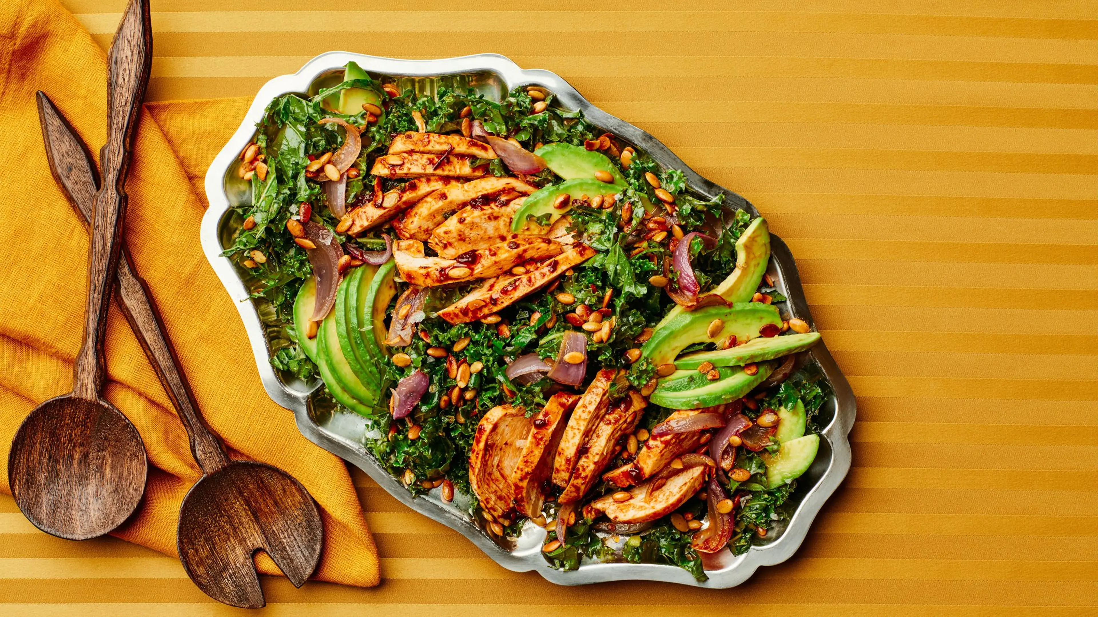Smoky Chicken and Avocado Kale Salad