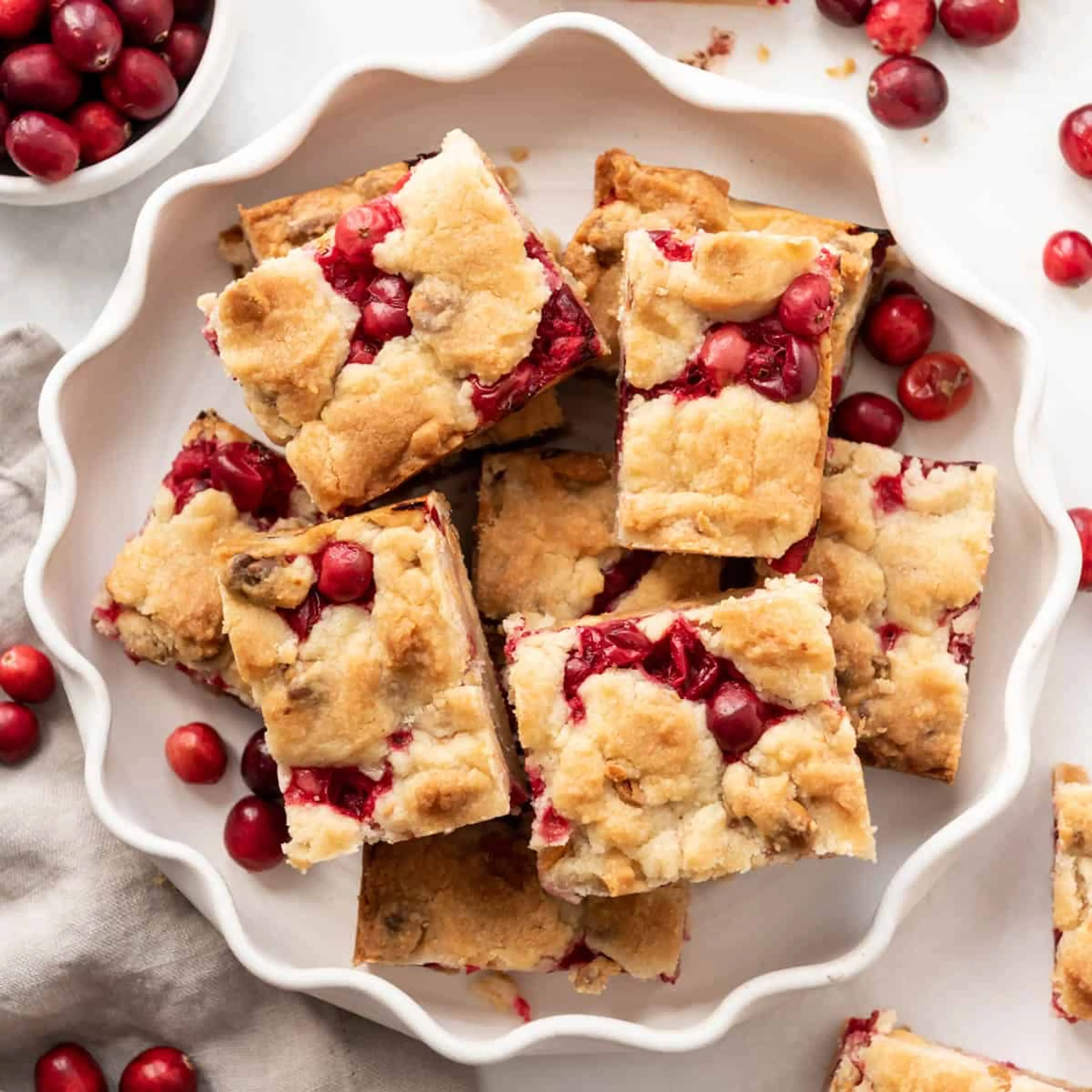 Fresh Cranberry Shortbread Bars