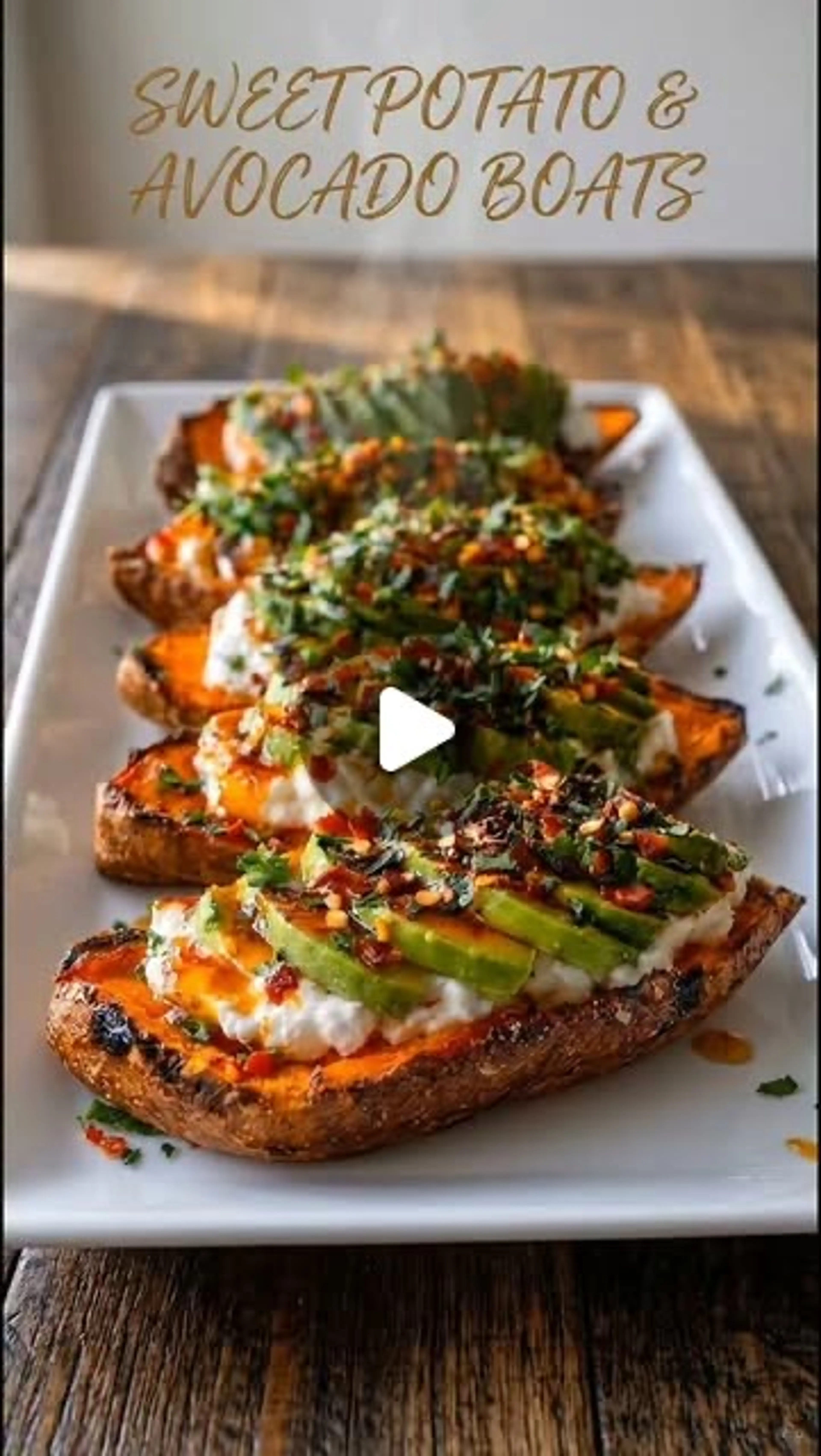 Mediterranean Stuffed Sweet Potatoes with Whipped Feta & Avo