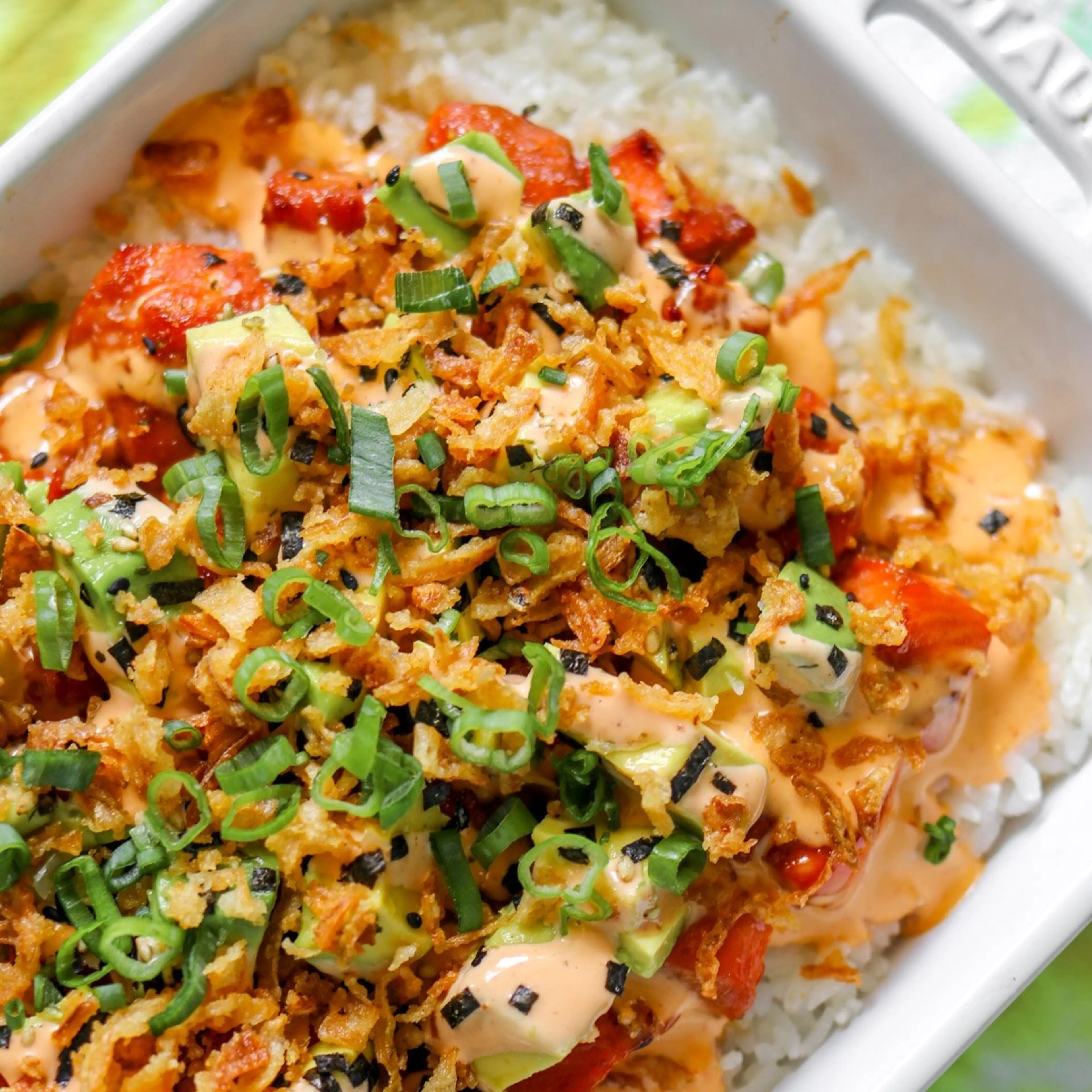 Teriyaki Salmon Sushi Bake for 2