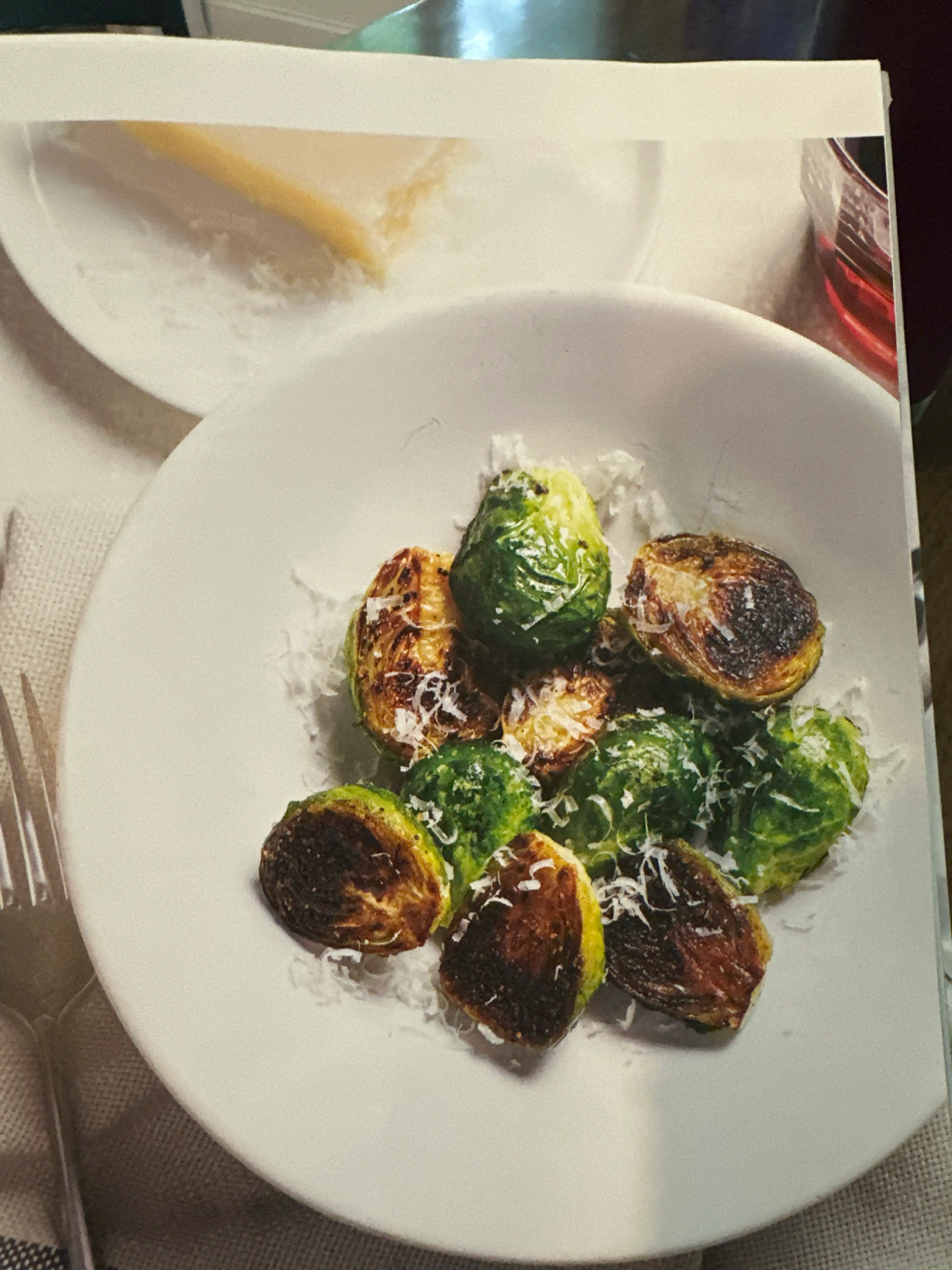 skillet- roasted brussels sprouts with lemon and pecorino