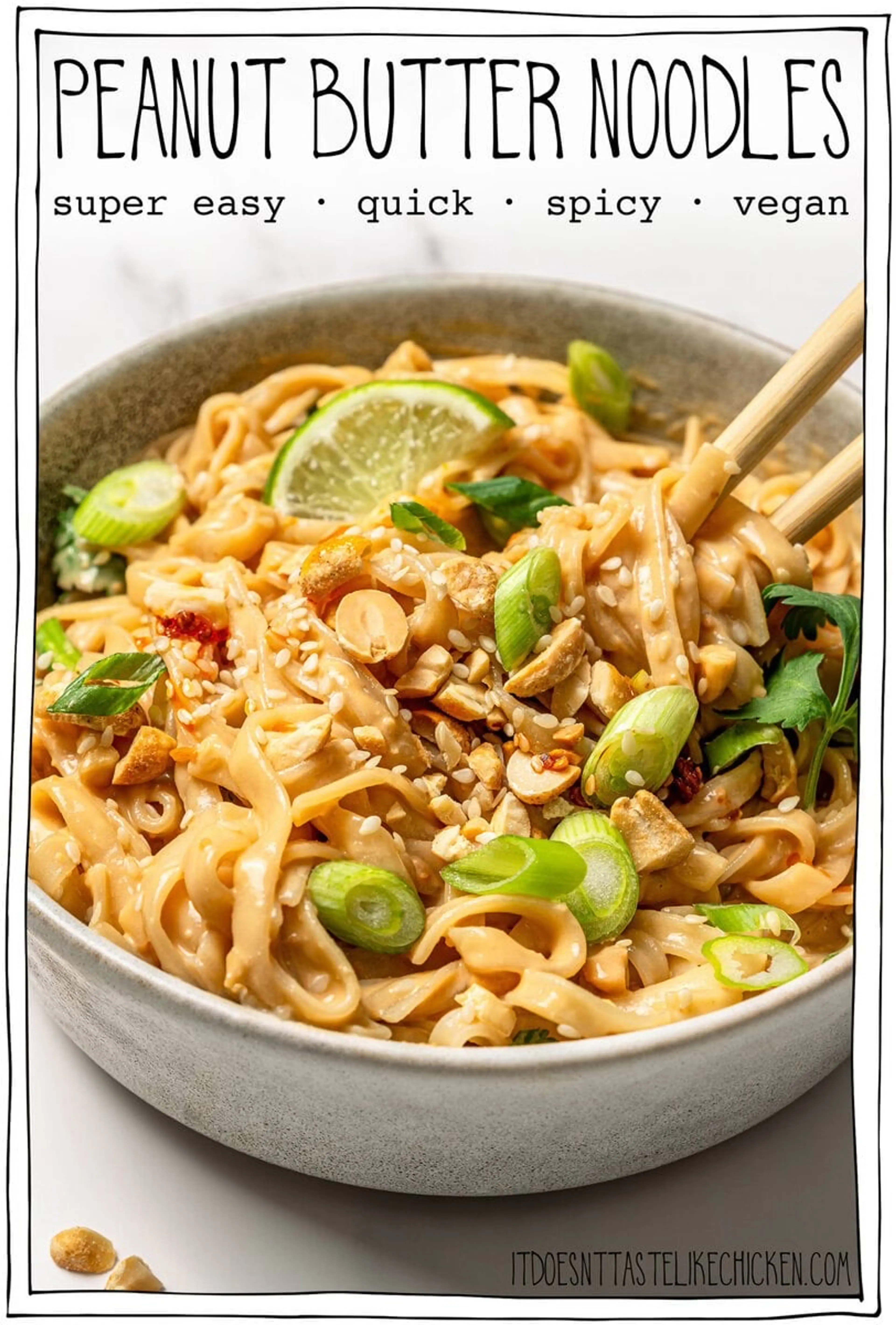 Peanut Butter Noodles (Easy, Spicy & Vegan!)