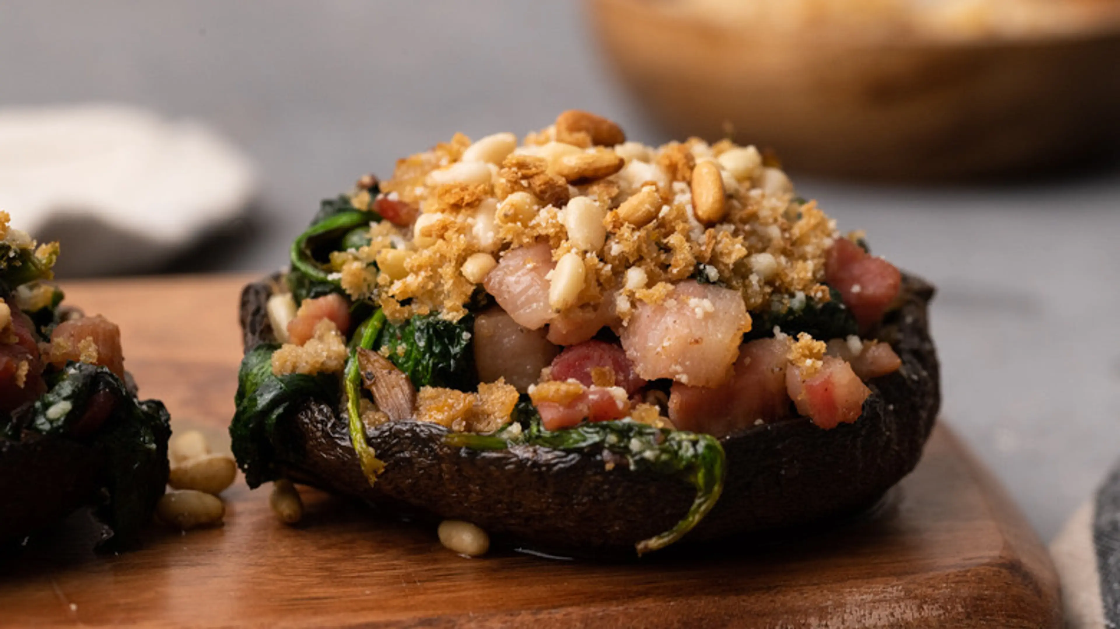 Spinach and Pancetta Portobello Mushrooms Recipe