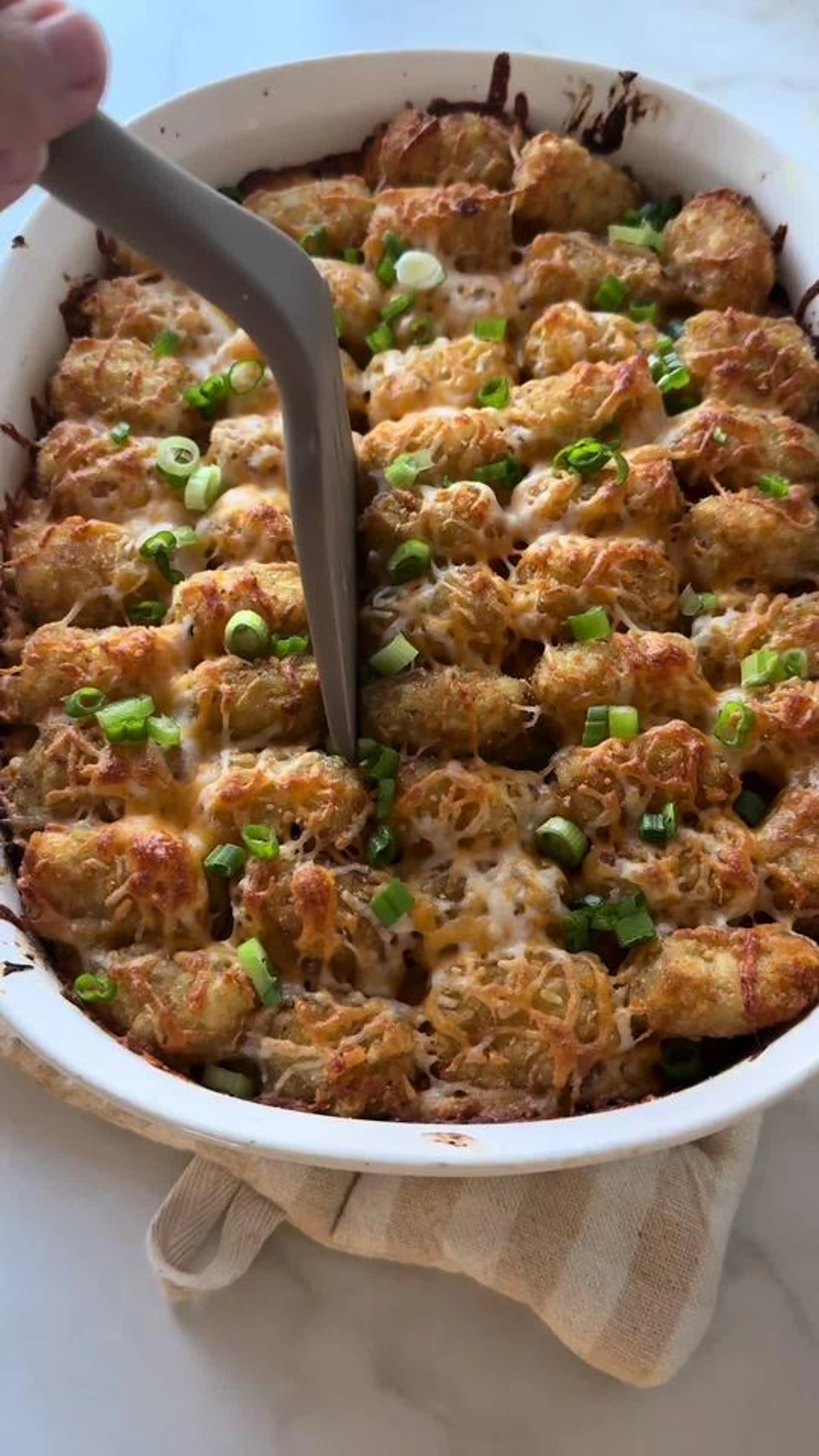 Buffalo Chicken Tater Tot Casserole