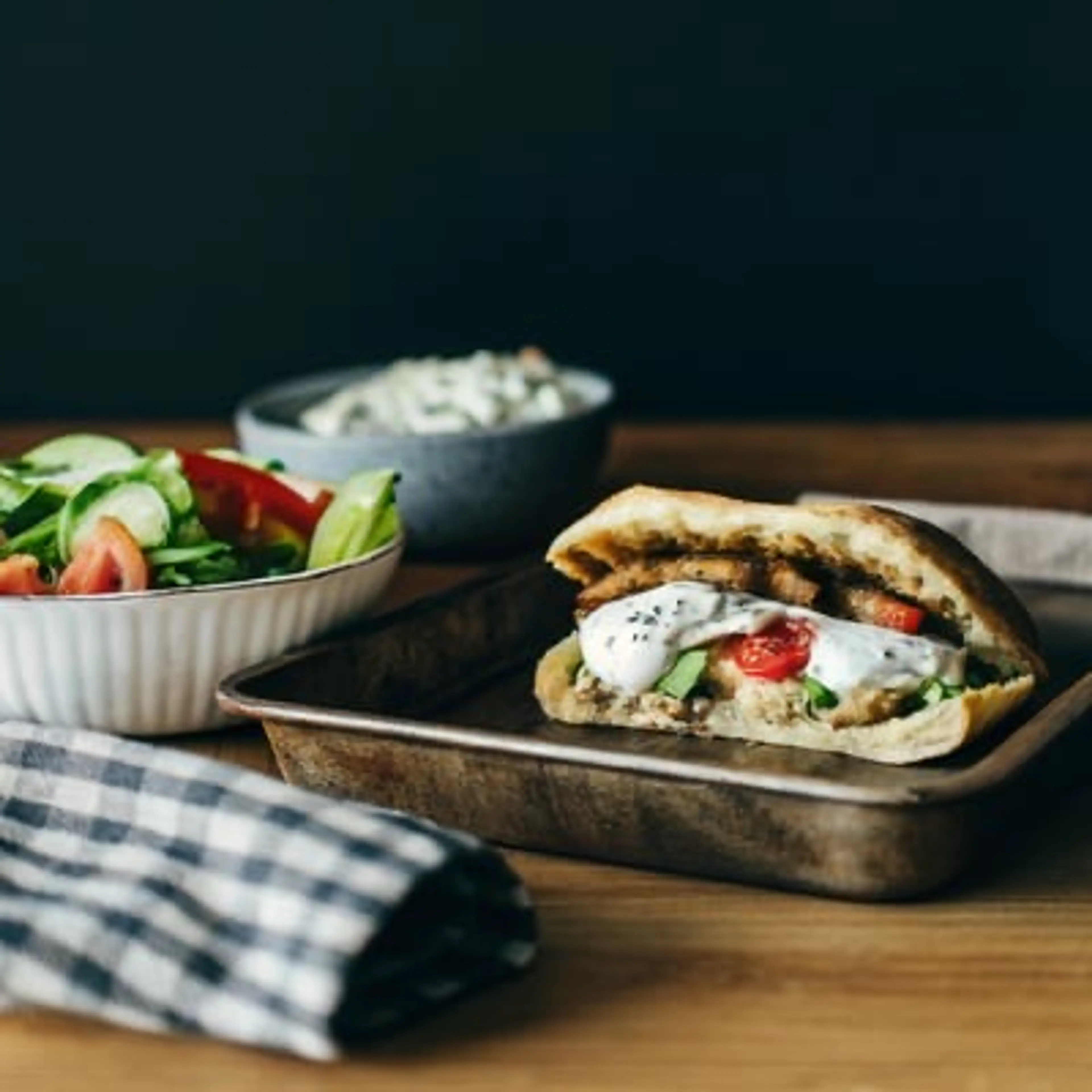 Sheet Pan Chicken Pitas with Tzatziki