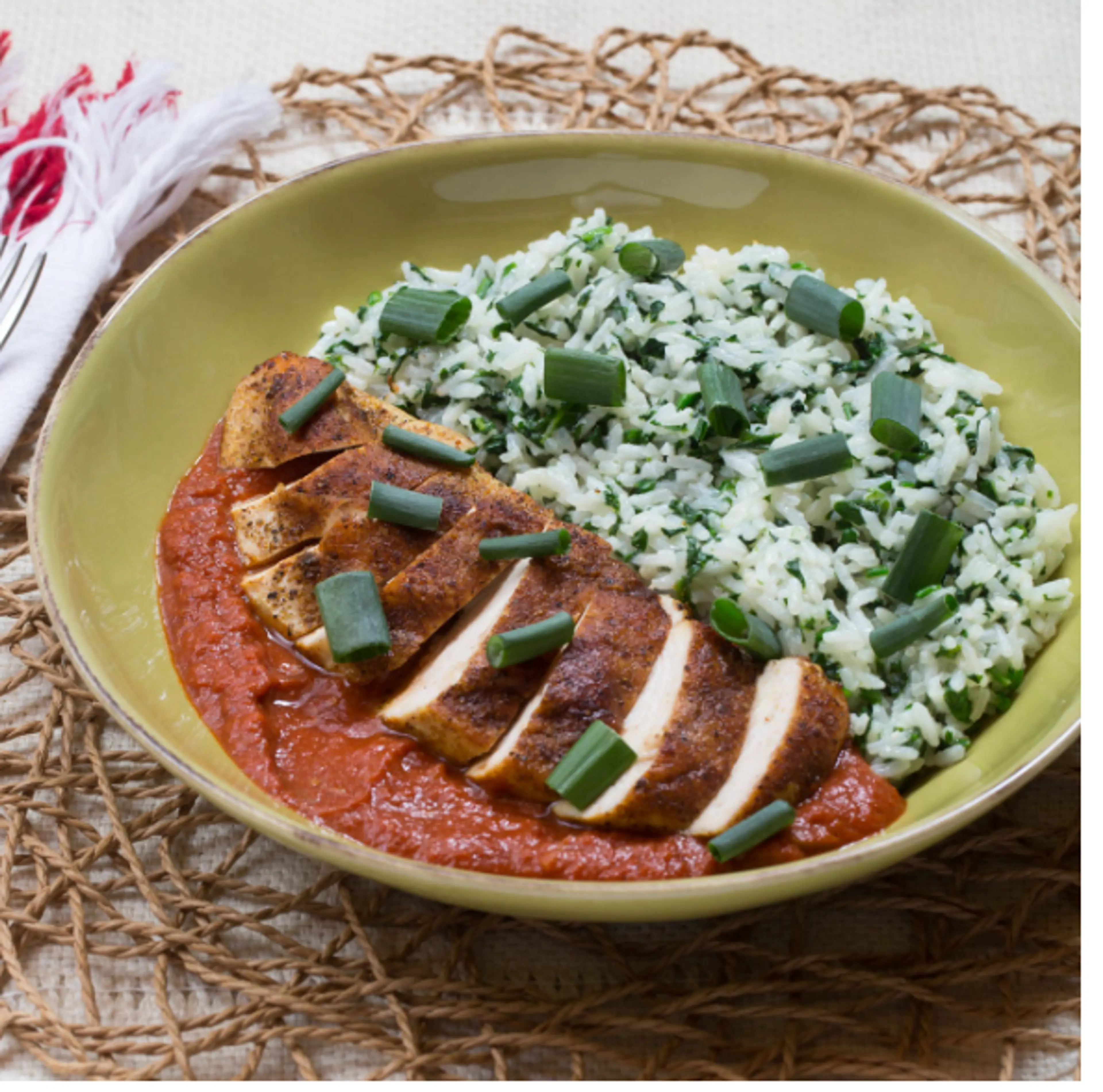 Nepalese Chicken Tarkari w/ Garlic-Spinach Rice & Spiced To