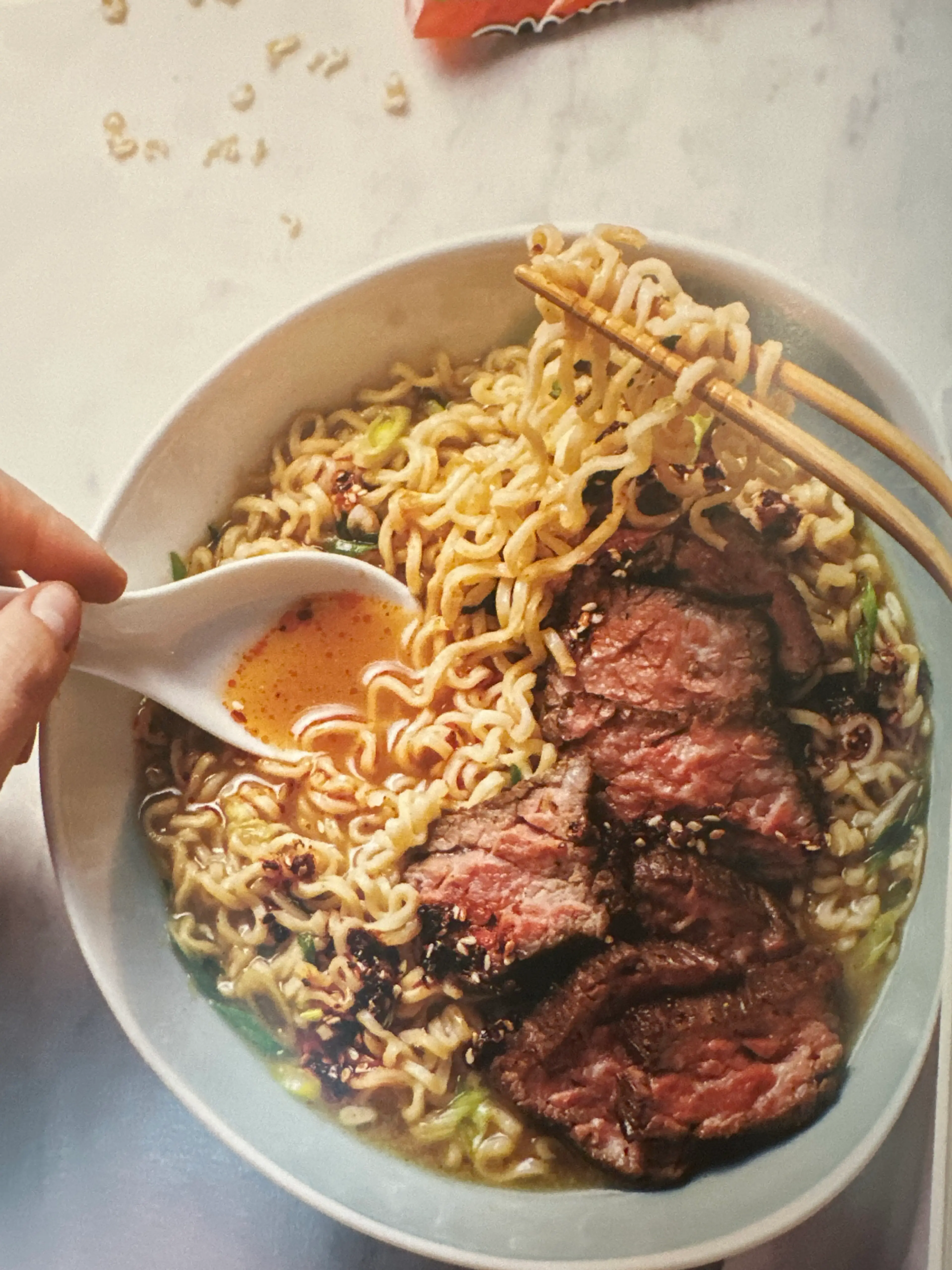 almost- instant ginger beef ramen