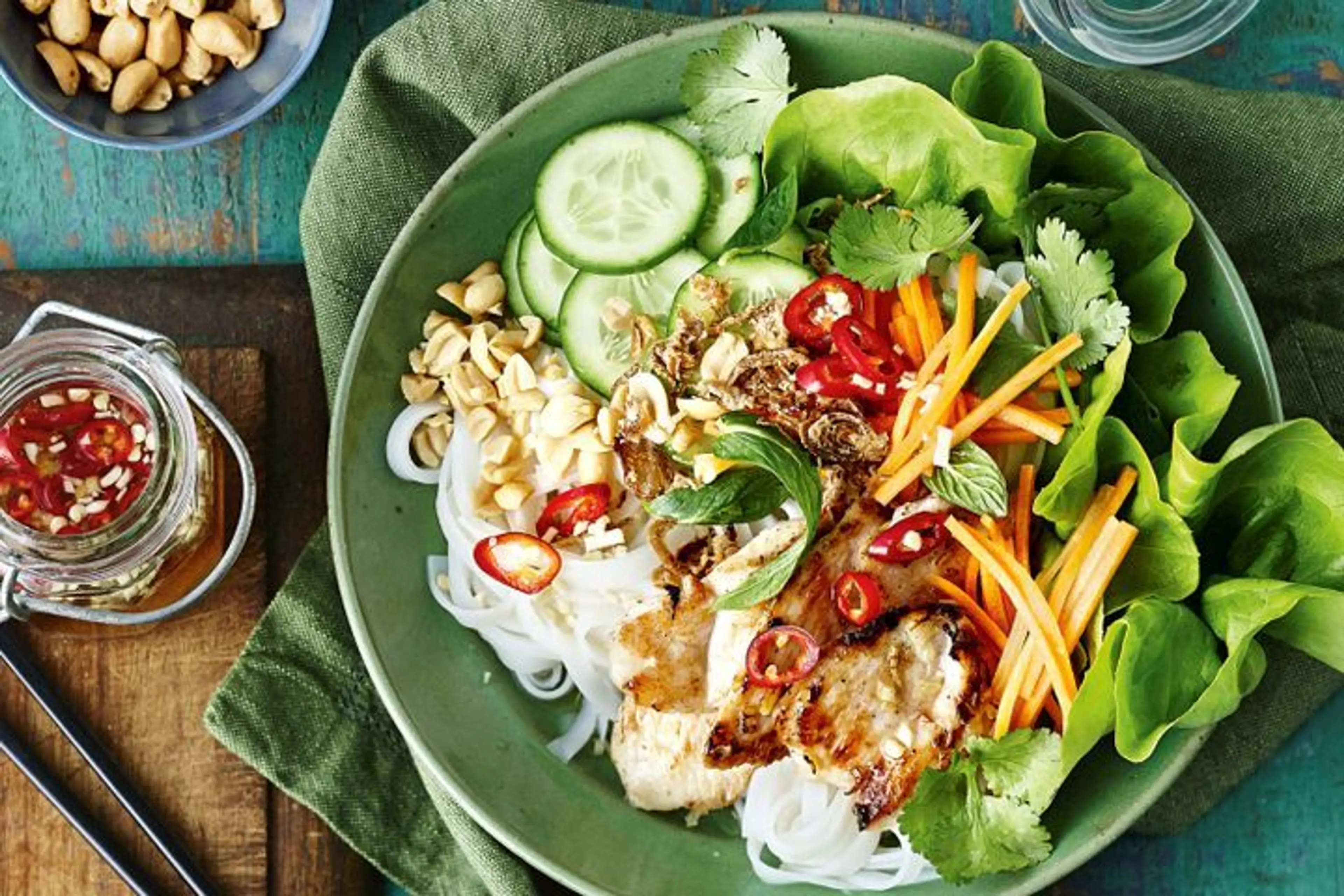 Warm Vietnamese lemongrass chicken salad