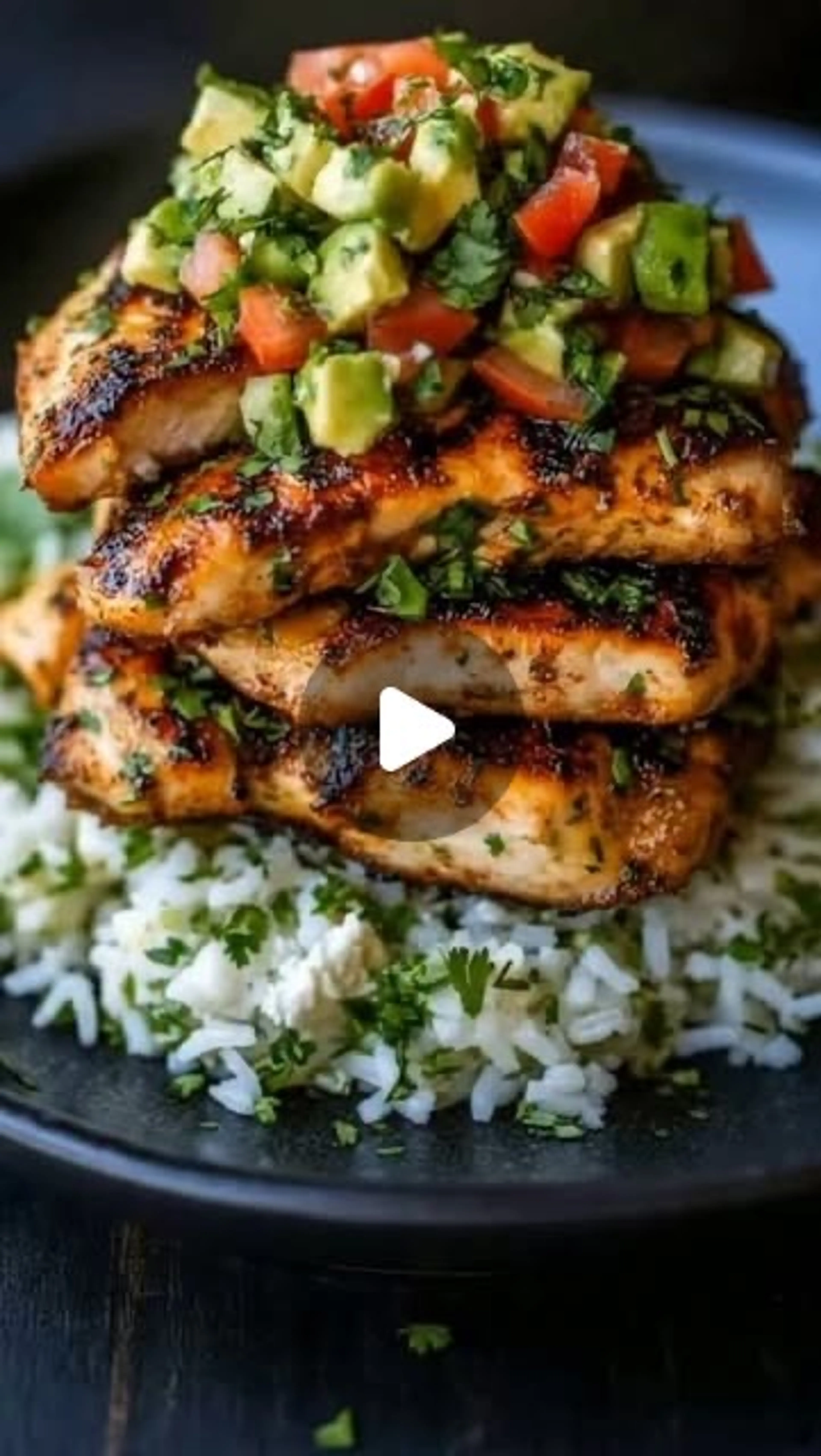 Honey Lime Chicken and Avocado Rice Stack Features Zesty, Ca