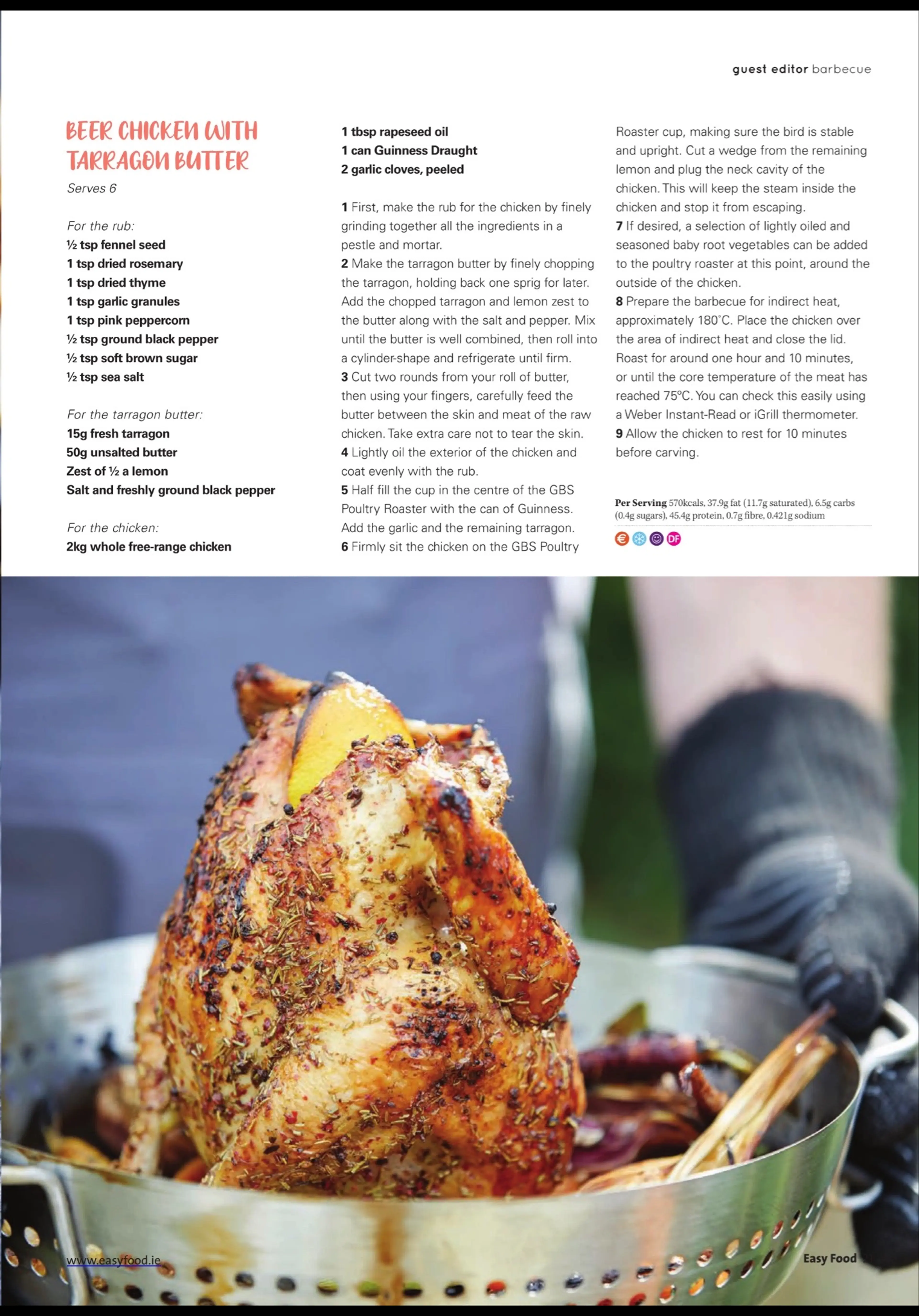 Beer Chicken With Tarragon Butter