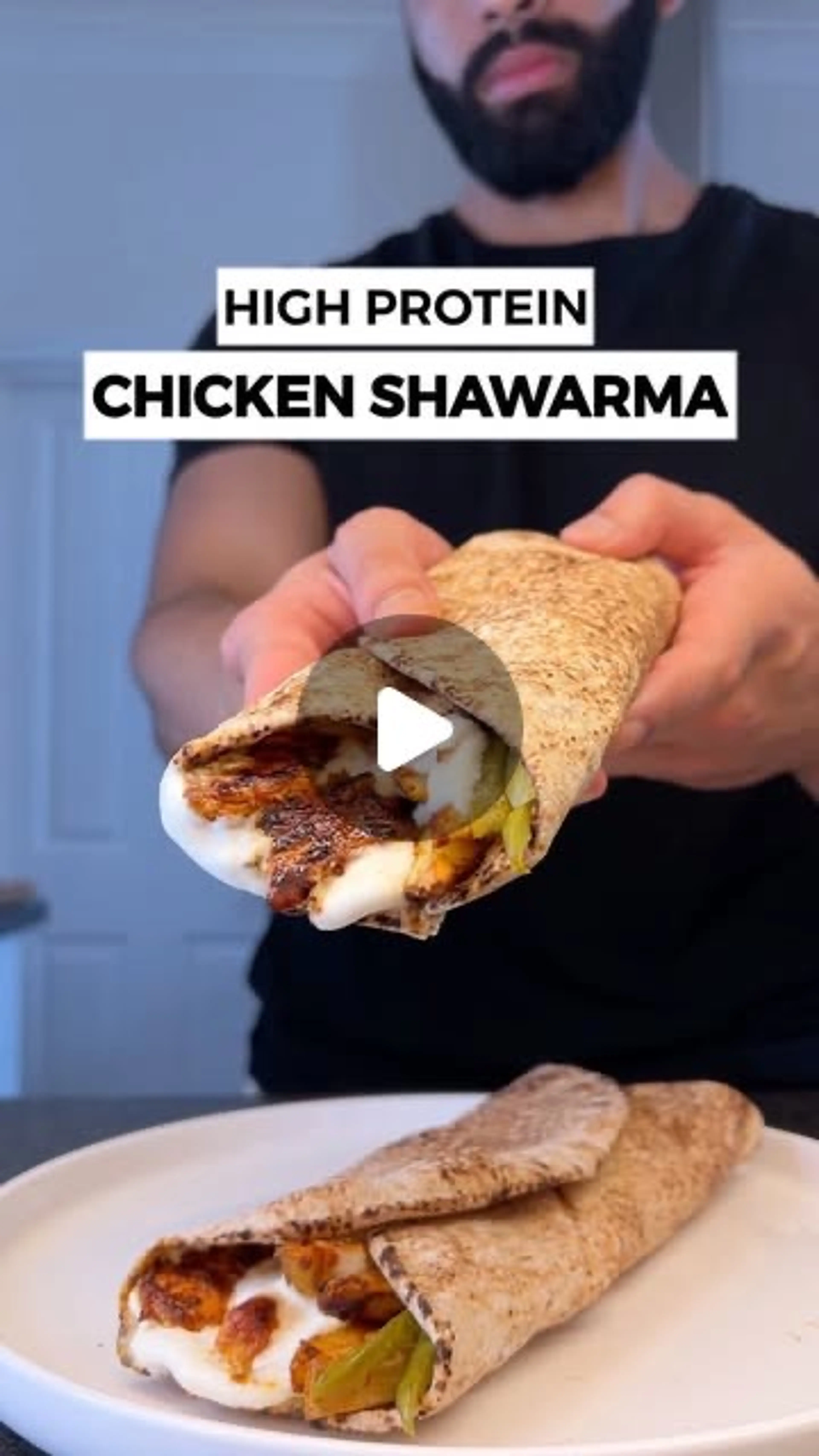 High Protein Chicken Shawarma! Only 390 Calories - 45g Prote