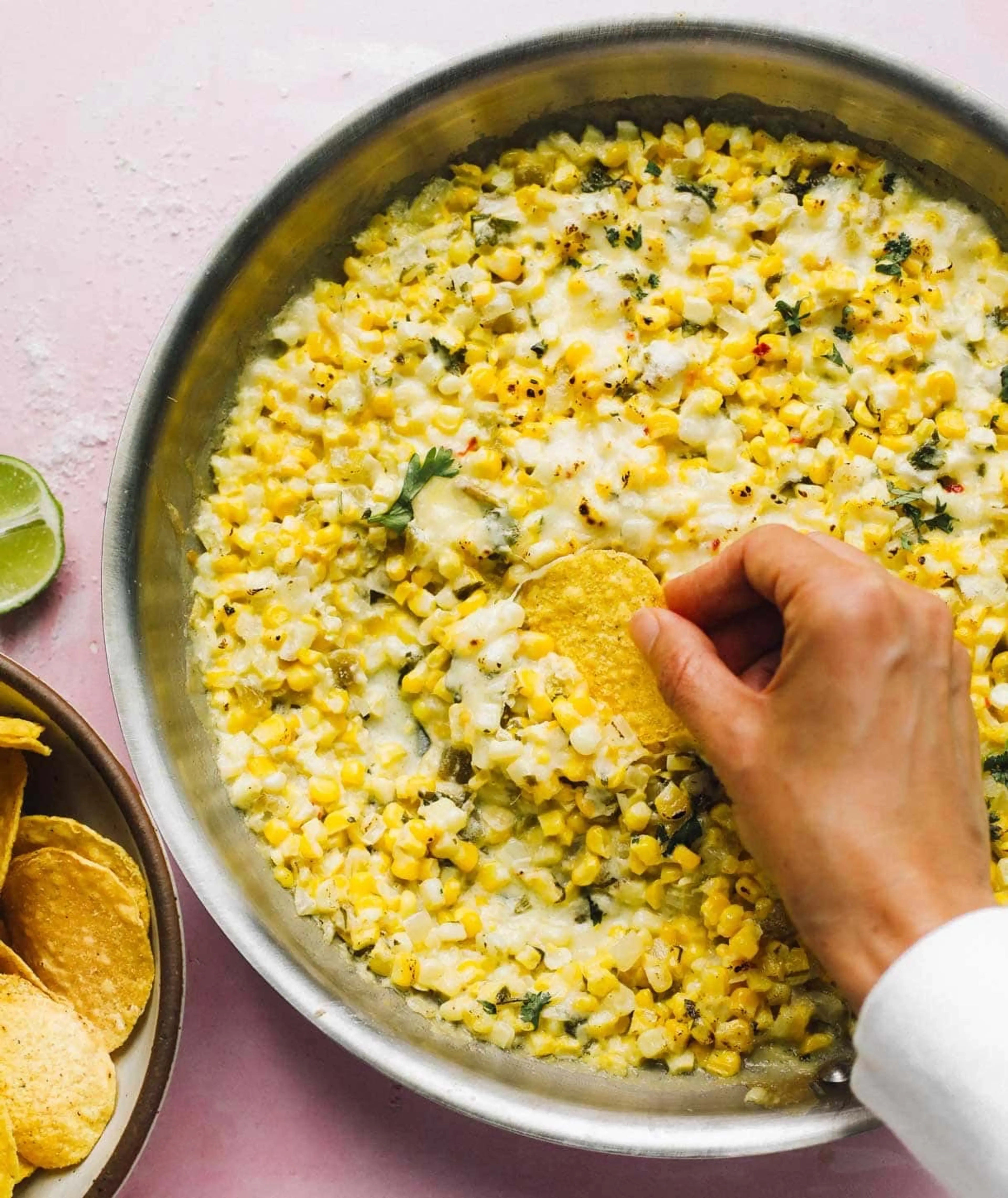 20-Minute Cheesy Green Chile Sweet Corn Dip