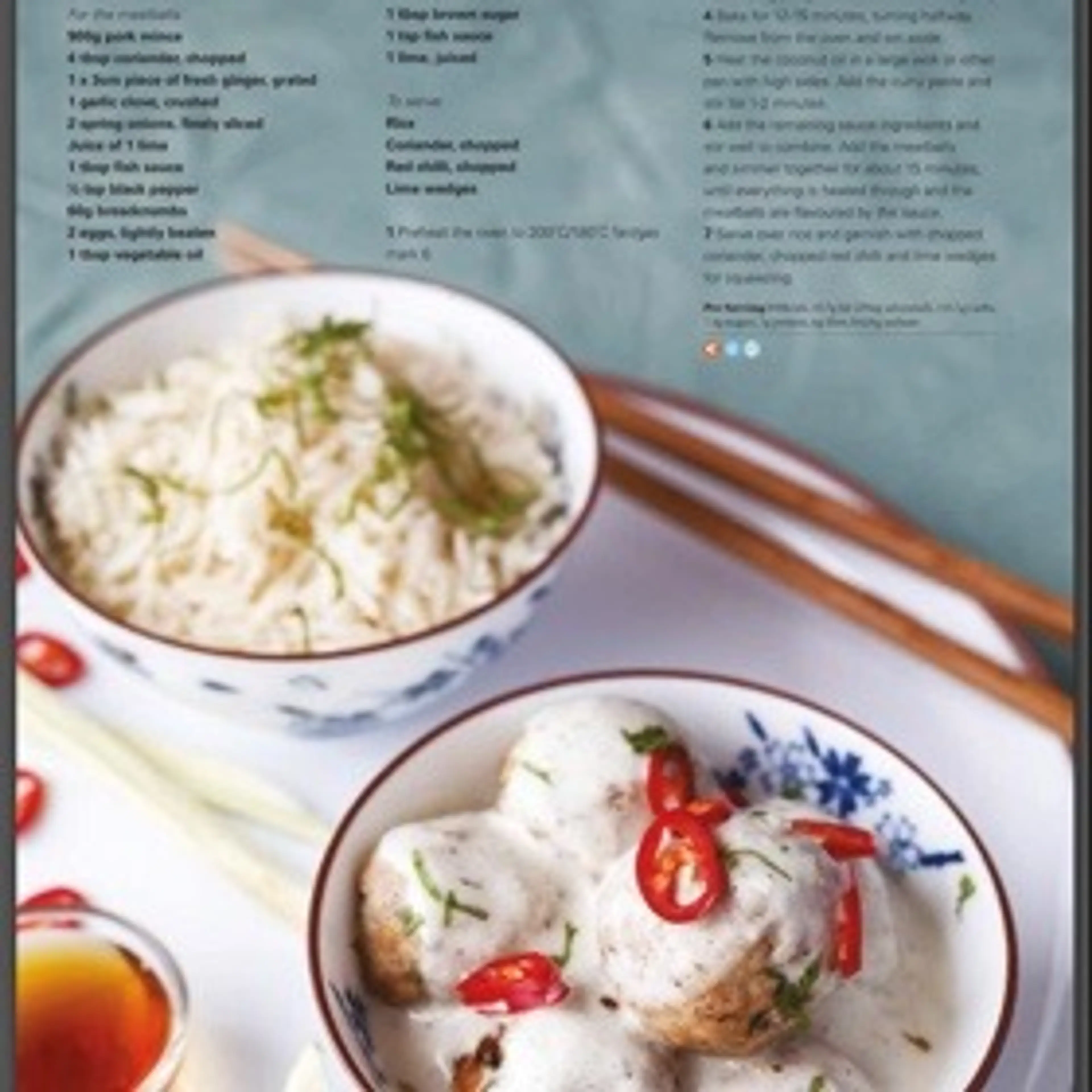 Thai green curry with pork meatballs