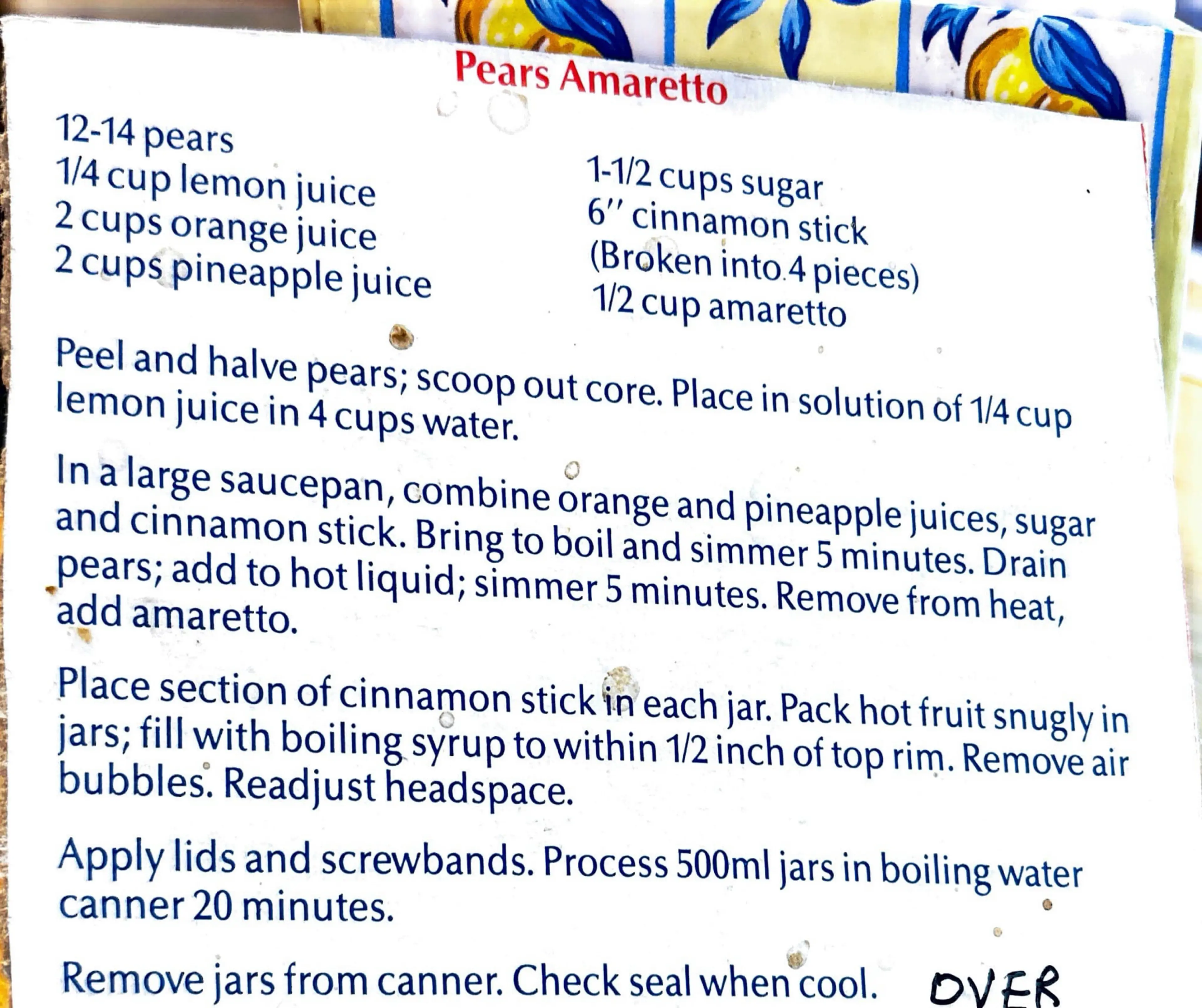 Pears Amaretto