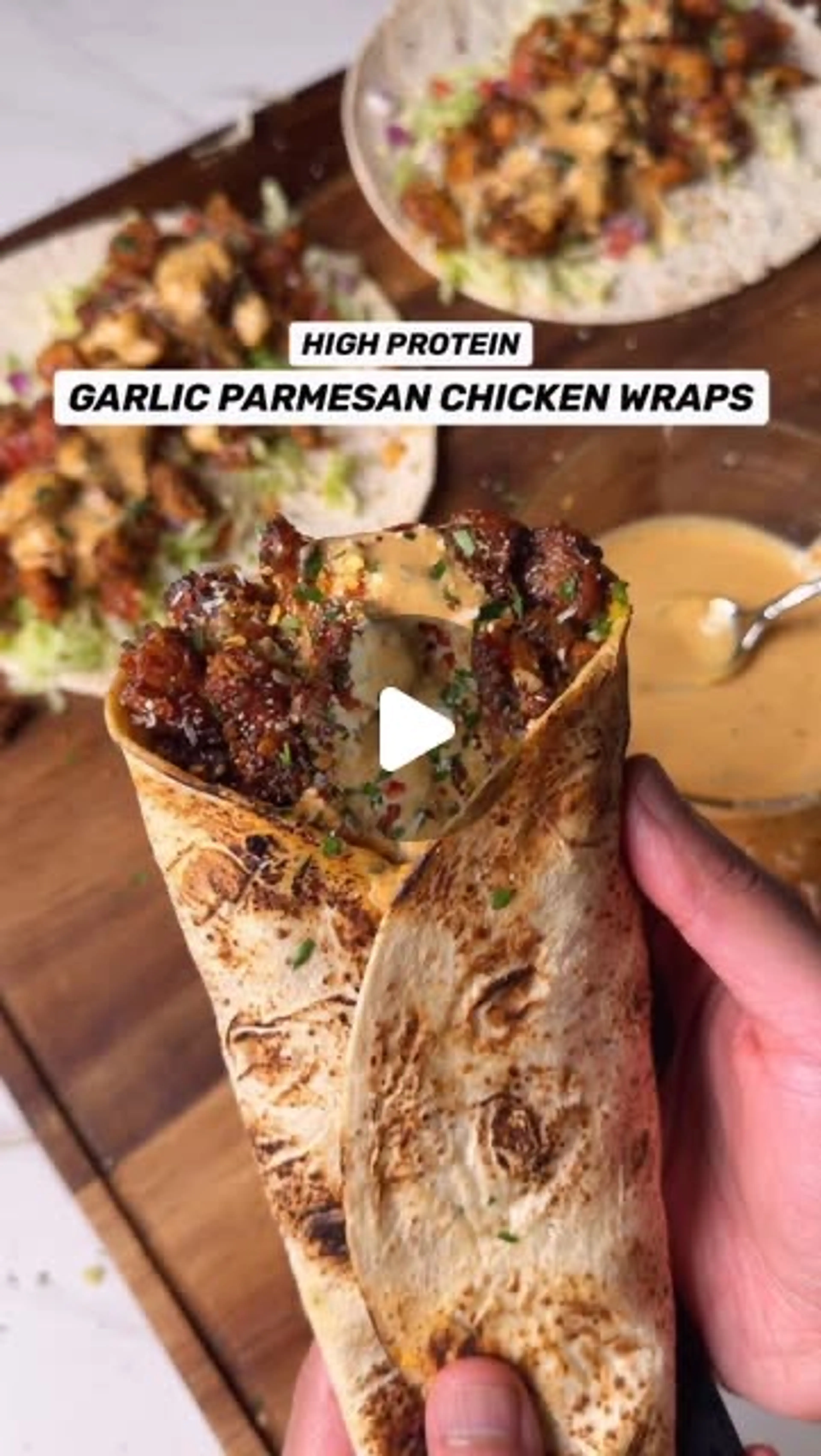 Crispy Garlic Parmesan Chicken Wraps