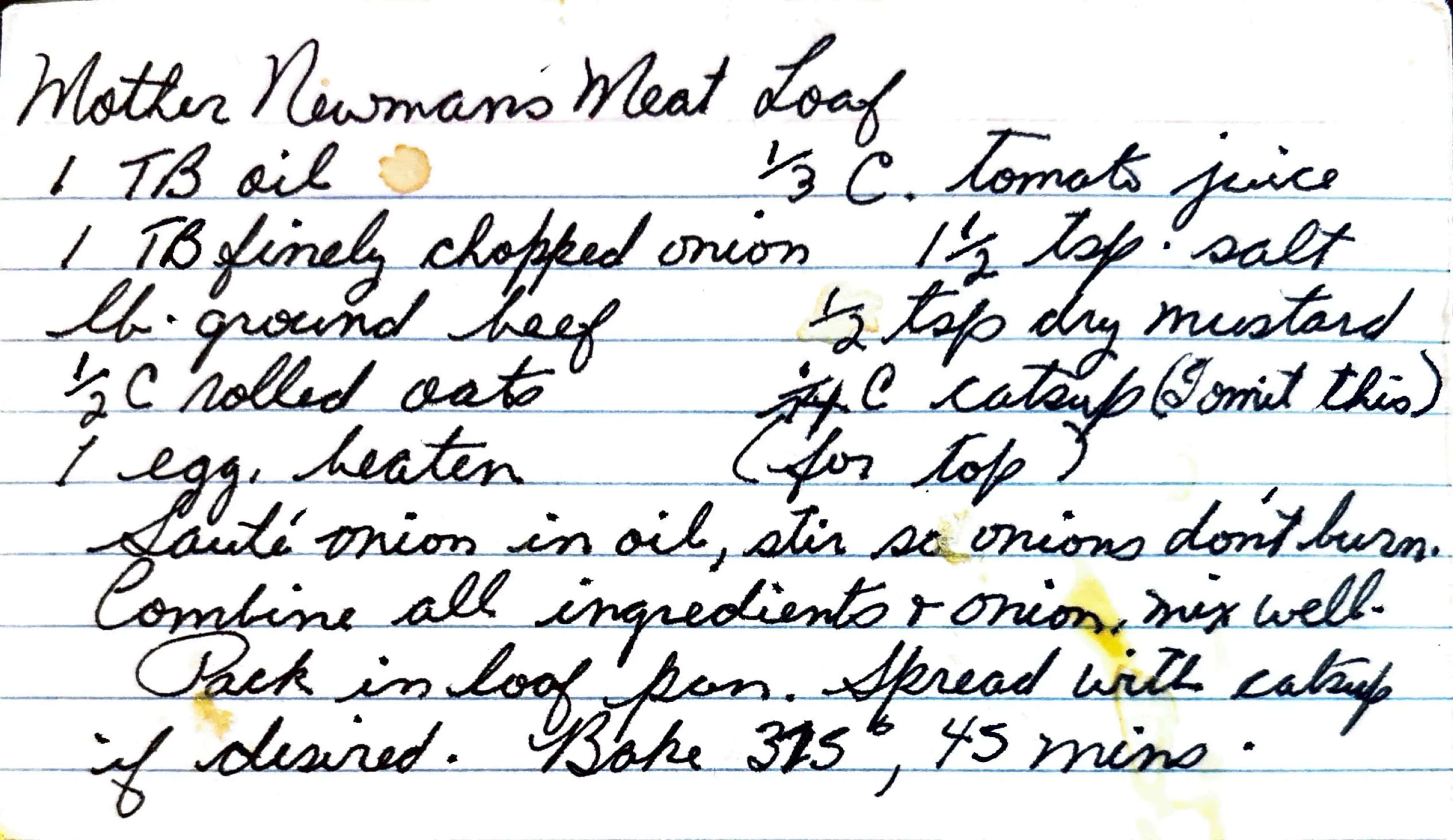 Mother Newman's Meat Loaf