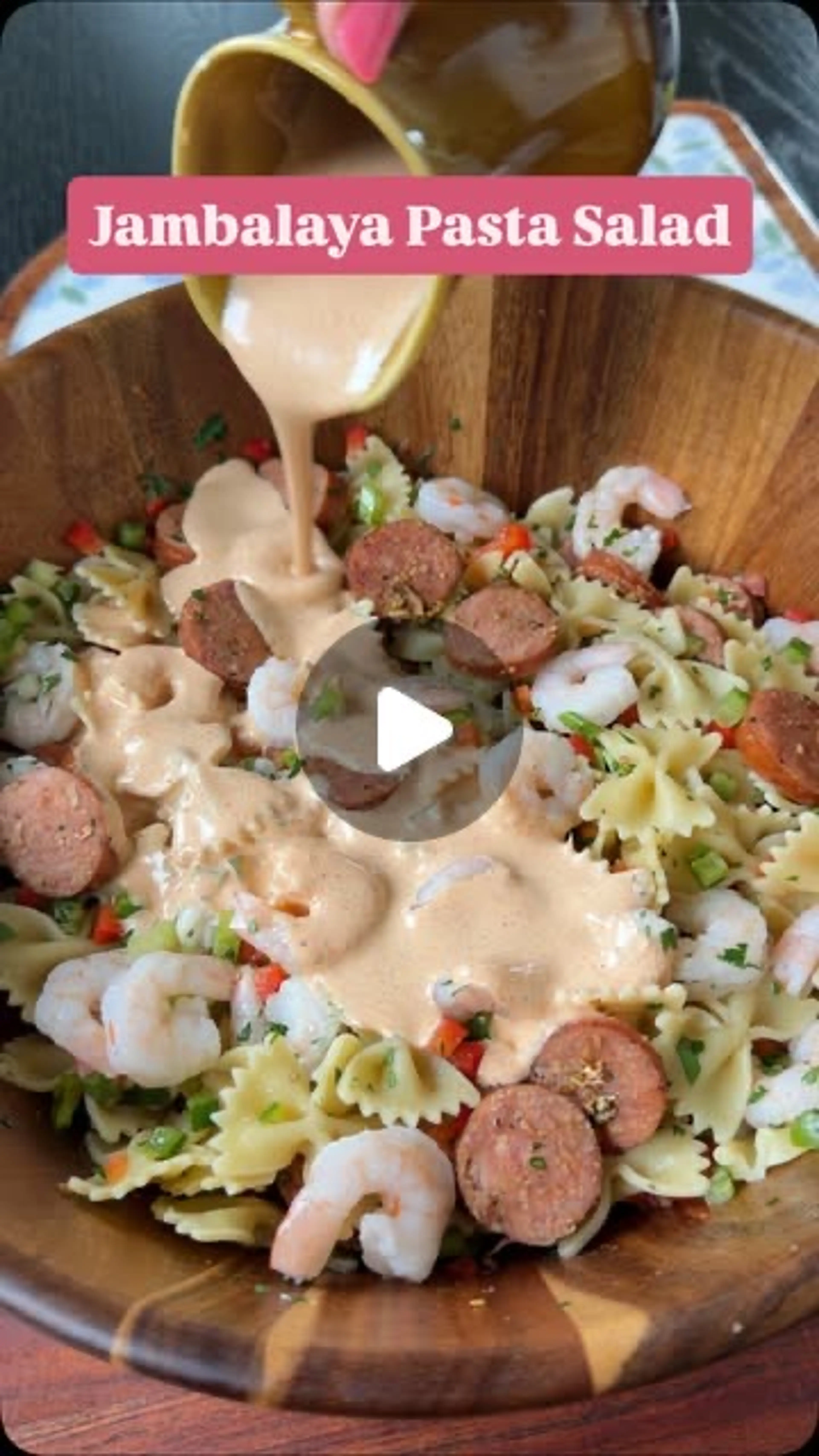 Jambalaya Pasta Salad with Creamy Creole Dressing