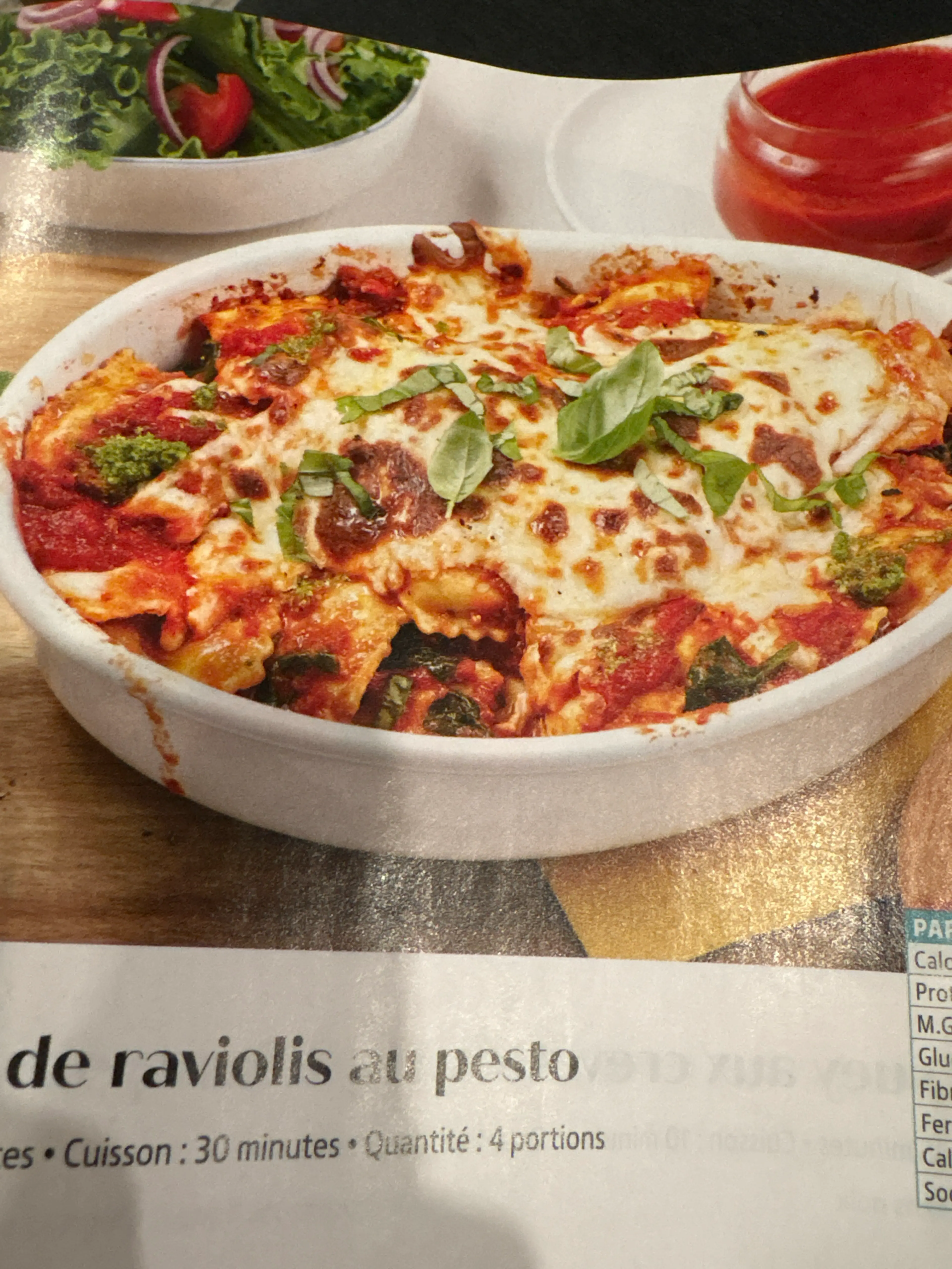 Lasagne de raviolis au pesto
