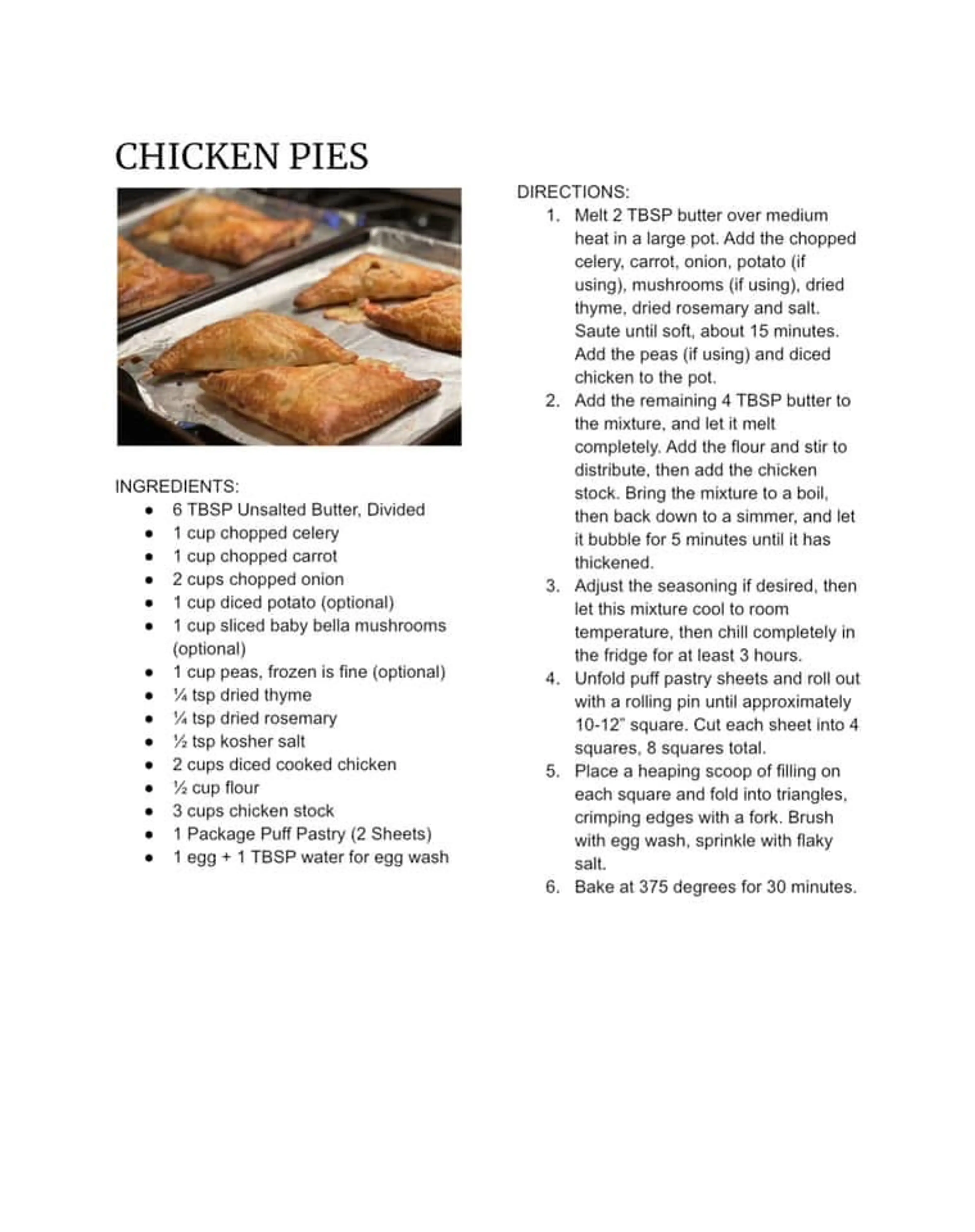 Chicken Pot Pie