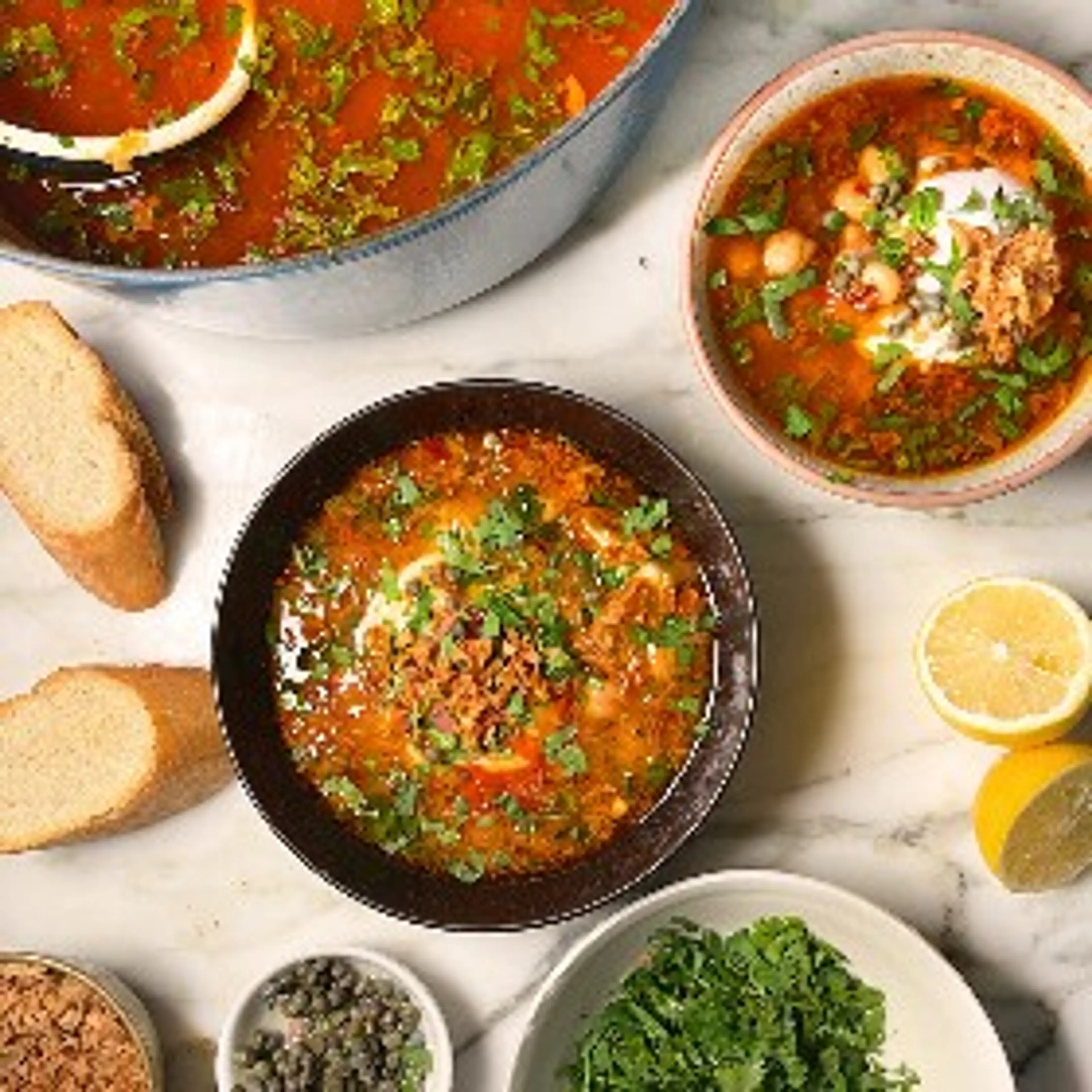 Tunisian Spiced Chickpea and Bread Soup (Lablabi)