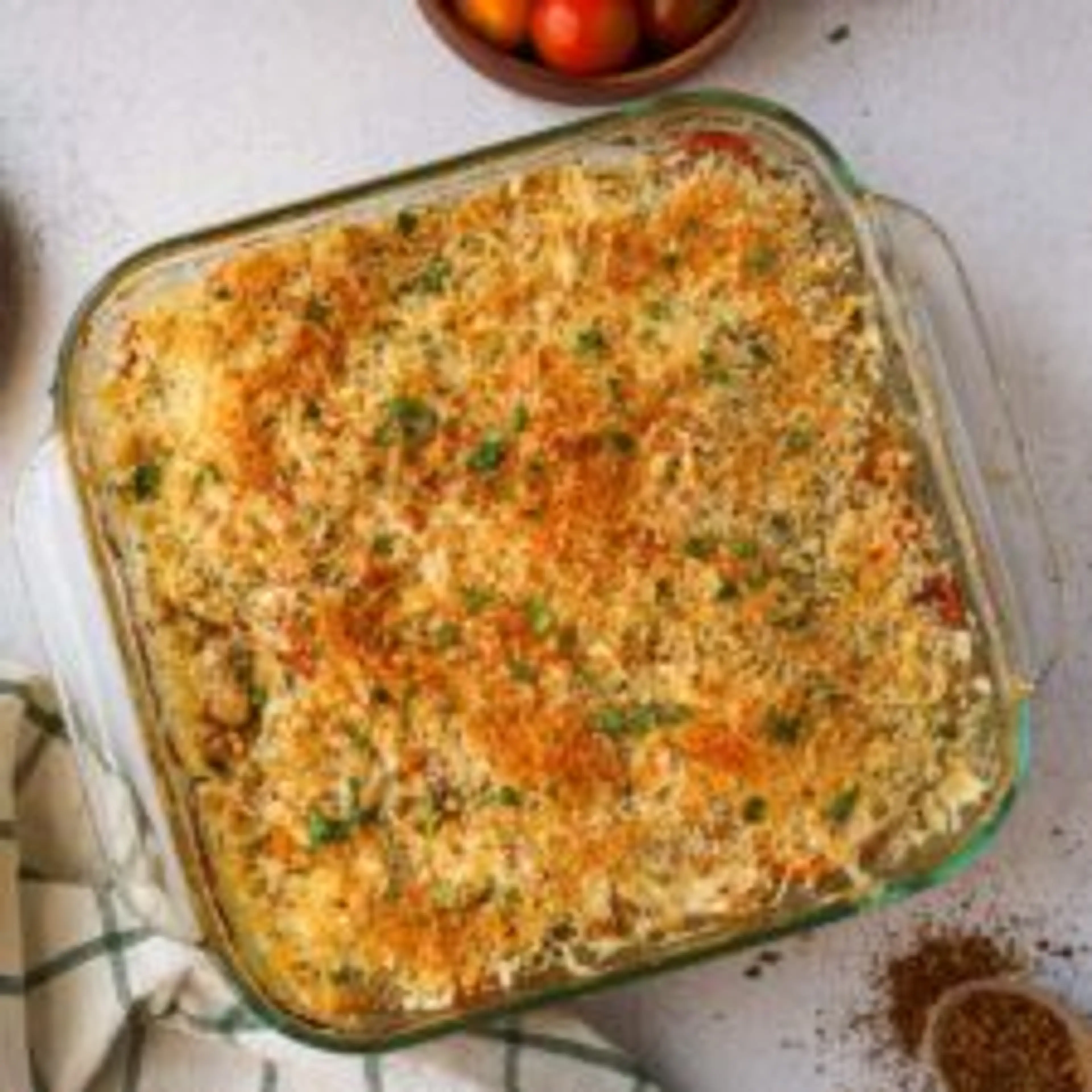 White Bean and Pesto Bake