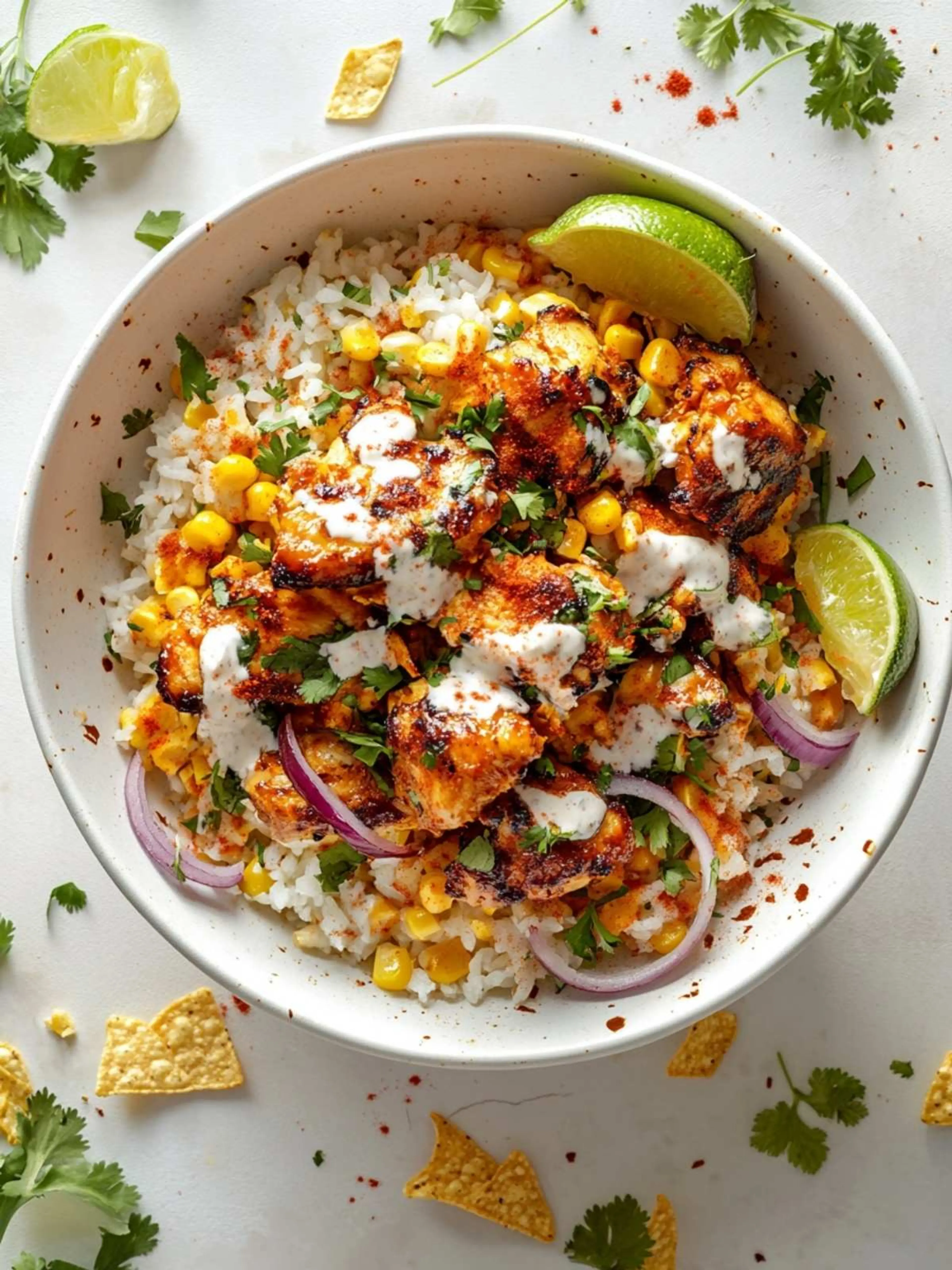 Street Corn Chicken Rice Bowl