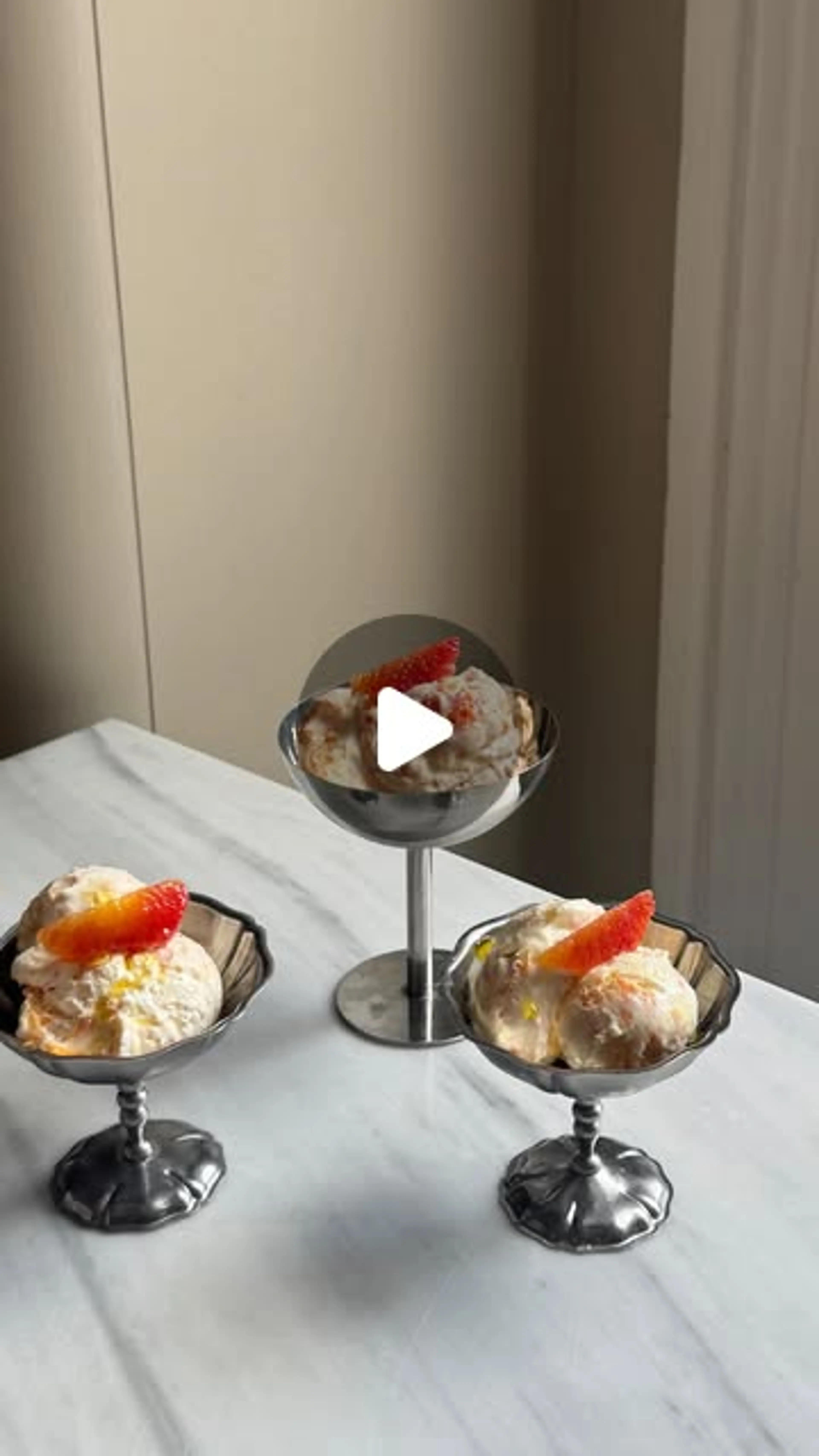 No-churn Blood Orange and Ricotta Ice-Cream