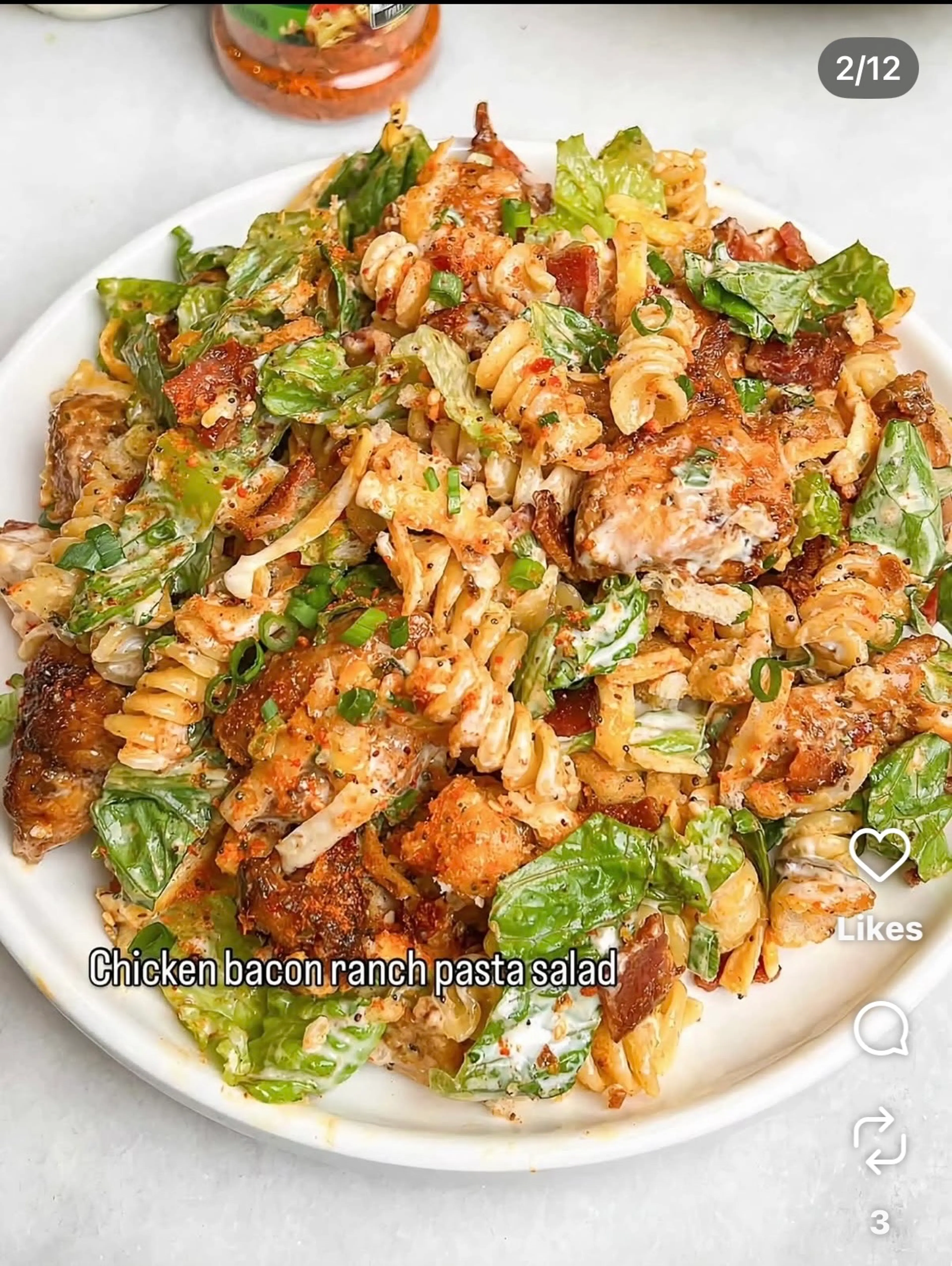 Chicken Bacon Ranch Pasta Salad
