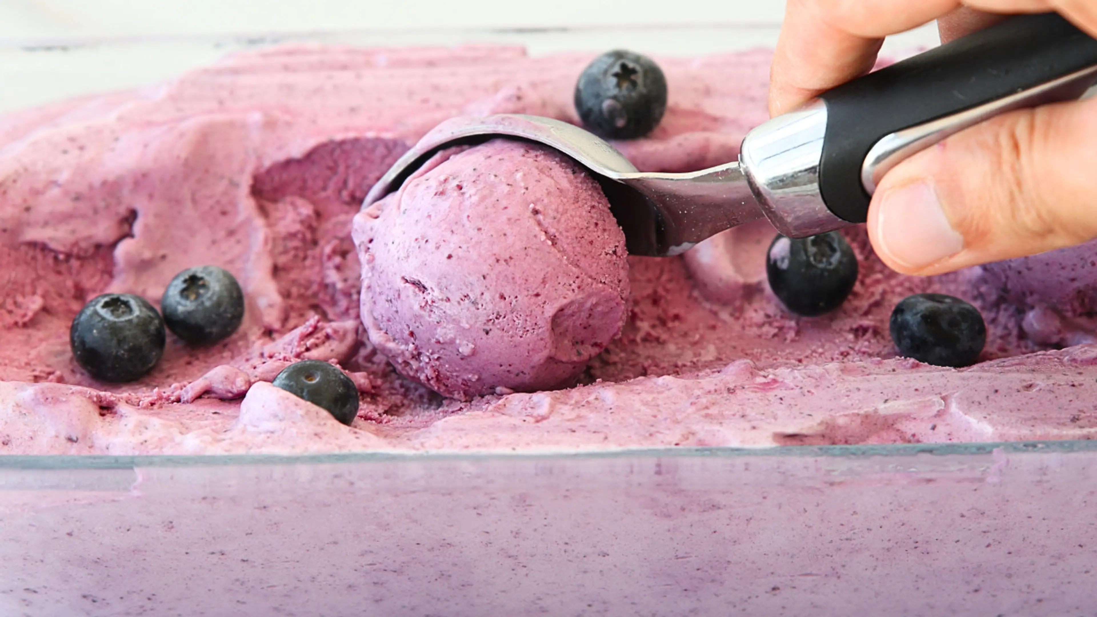 3-Ingredient No-Churn Blueberry Ice Cream