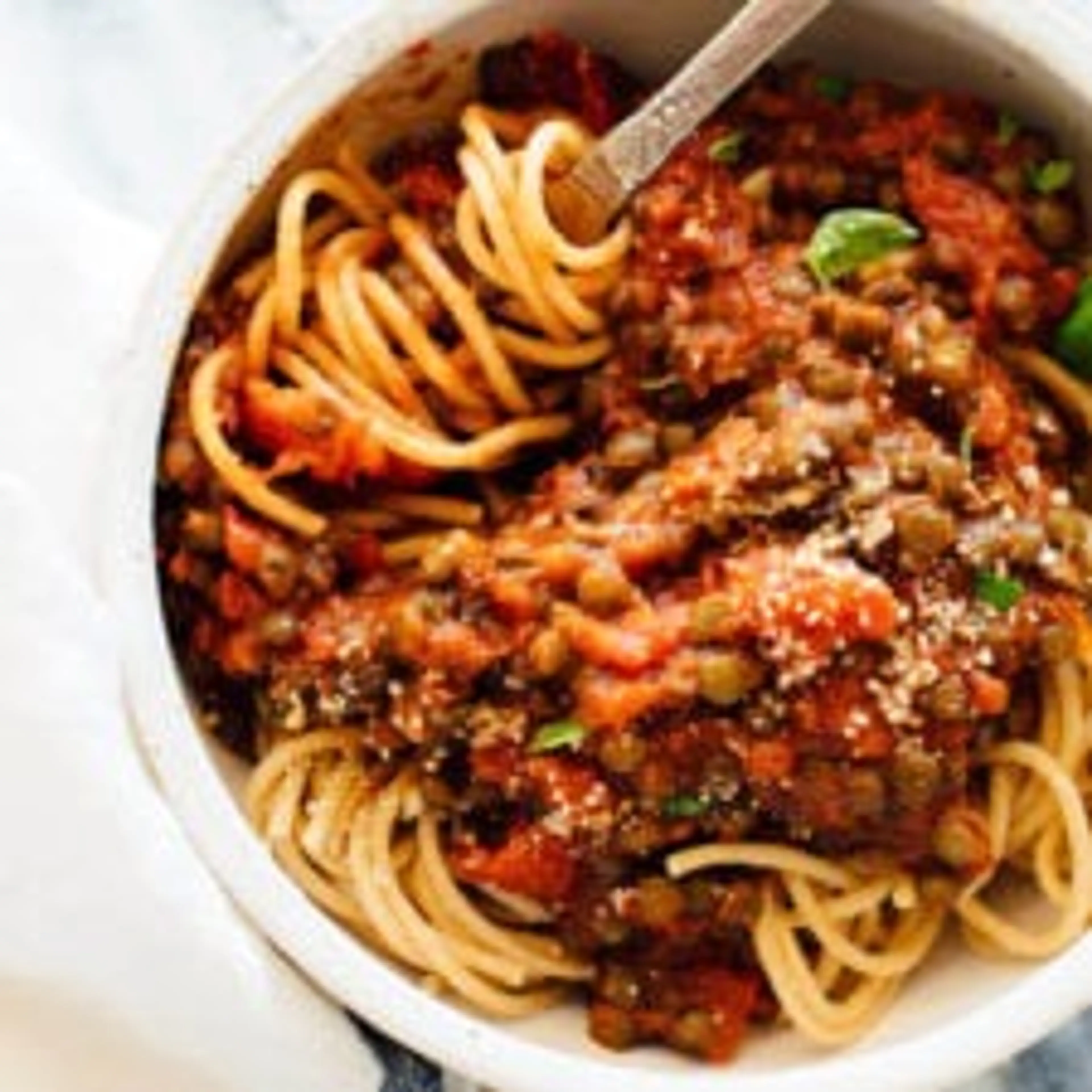 Hearty Spaghetti with Lentils & Marinara