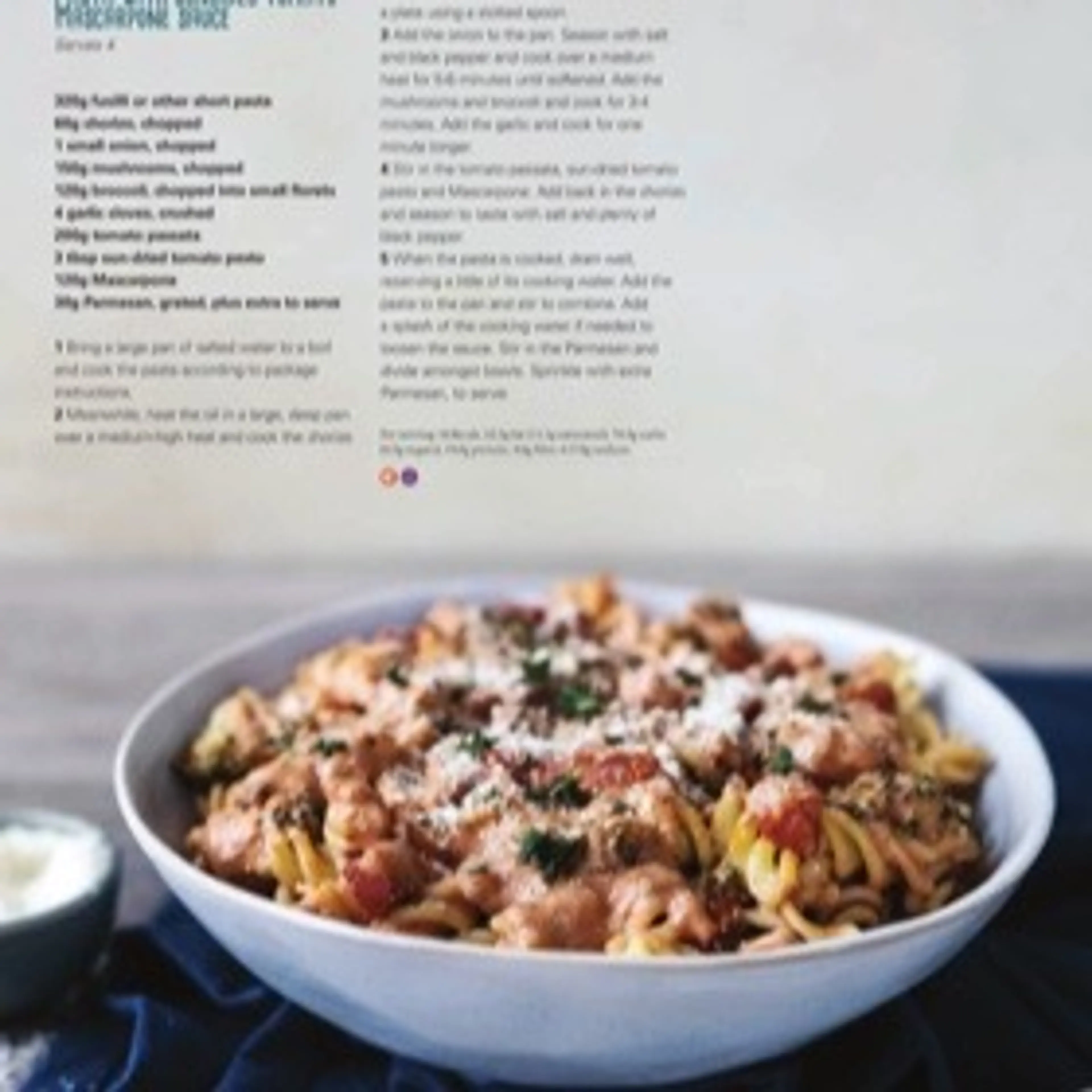 PASTA WITH SUNDRIED TOMATO MASCARPONE SAUCE