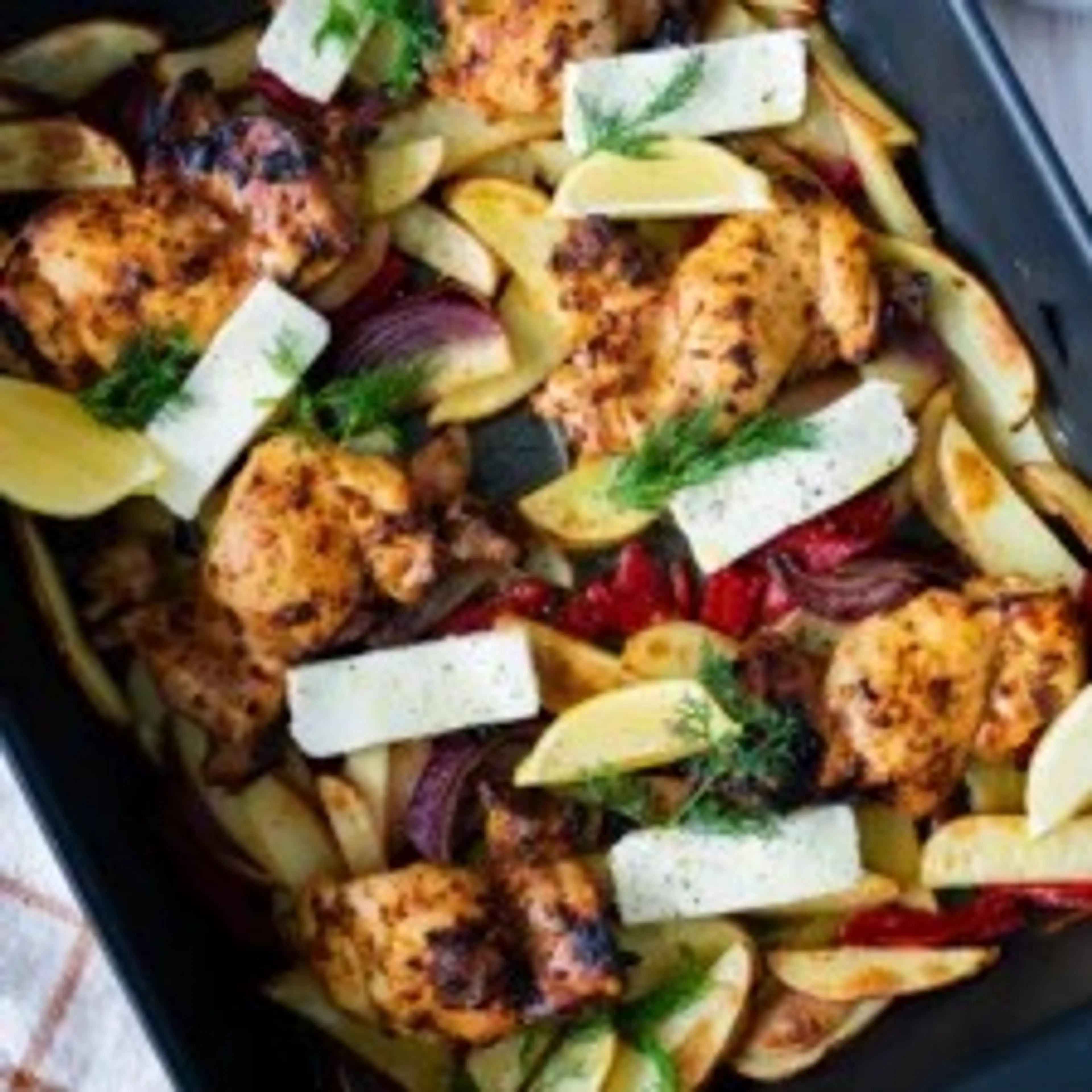 Chicken Souvlaki Tray Bake