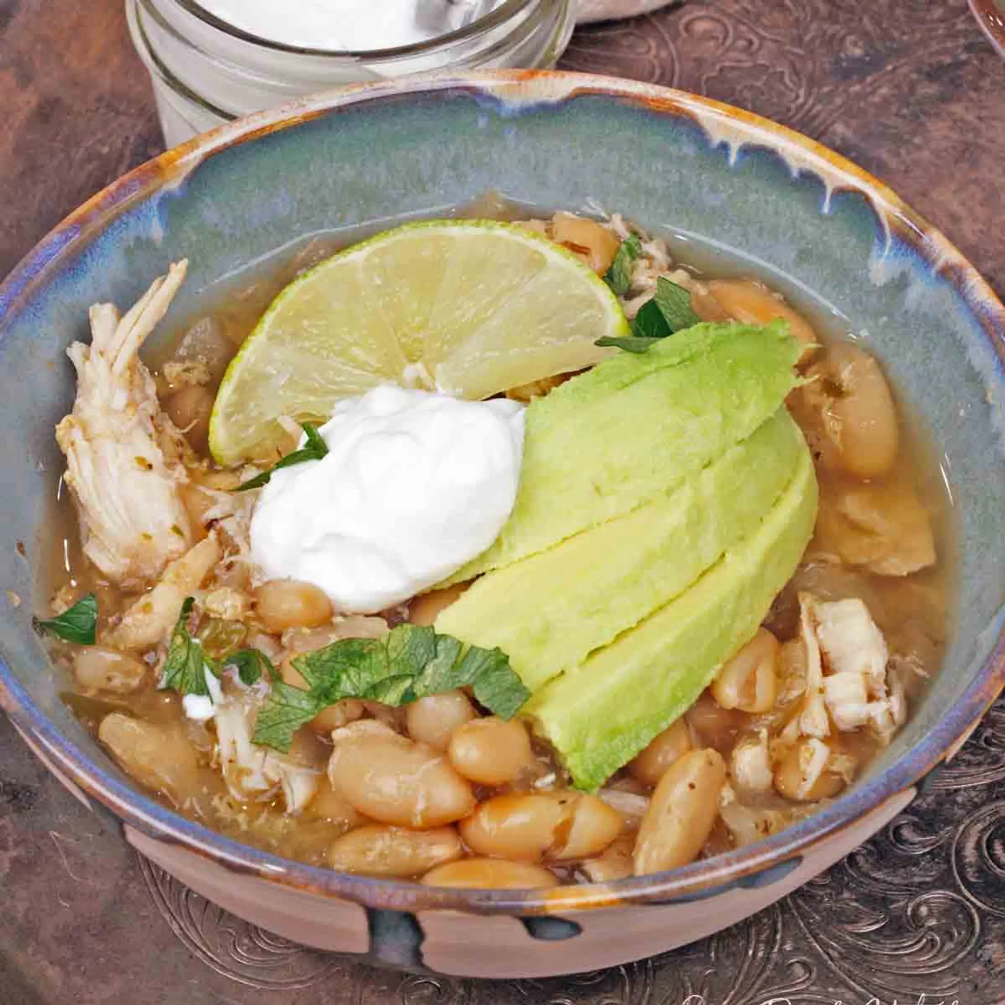 Slow Cooker White Chicken Chili For One