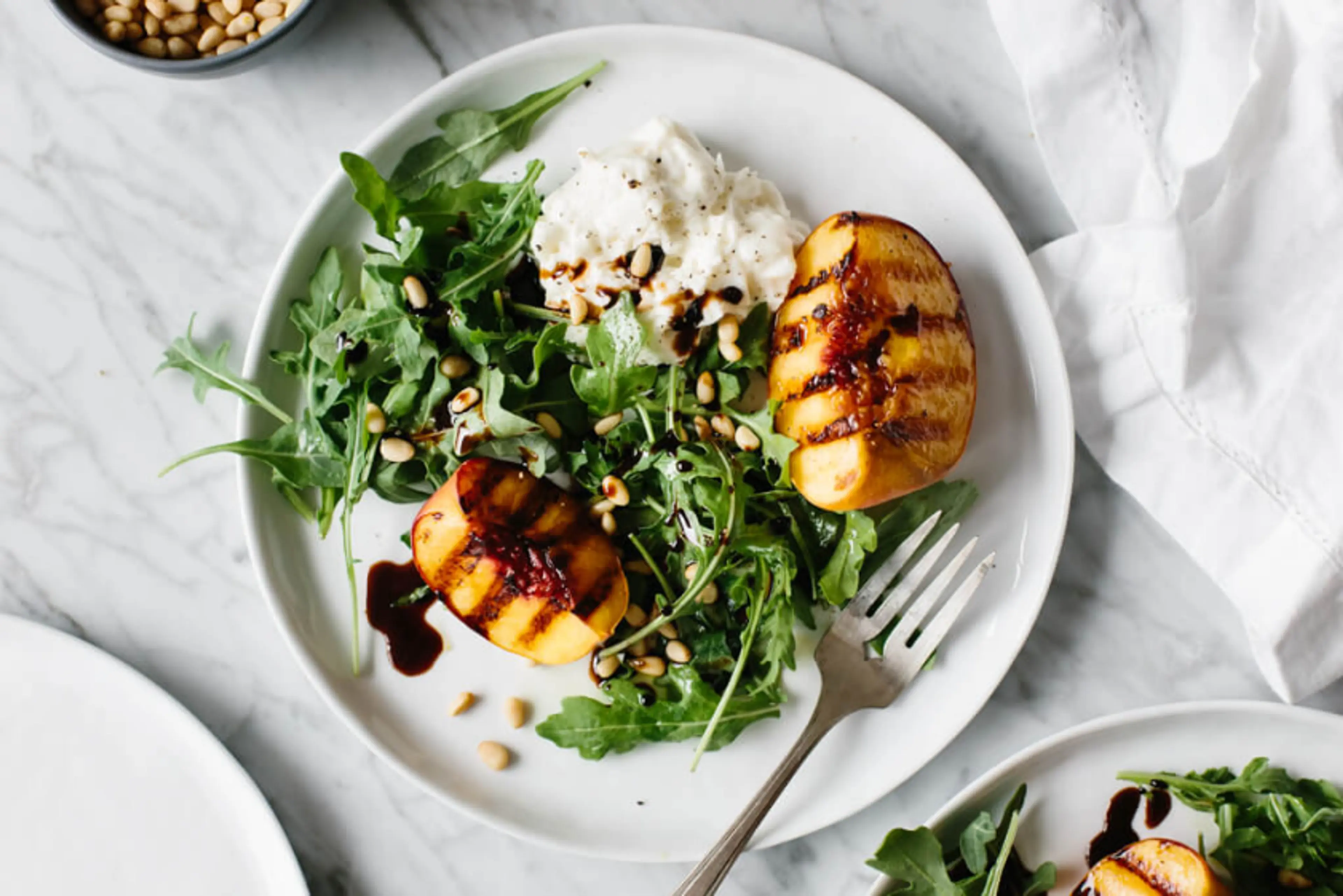 Grilled Peach and Burrata Salad
