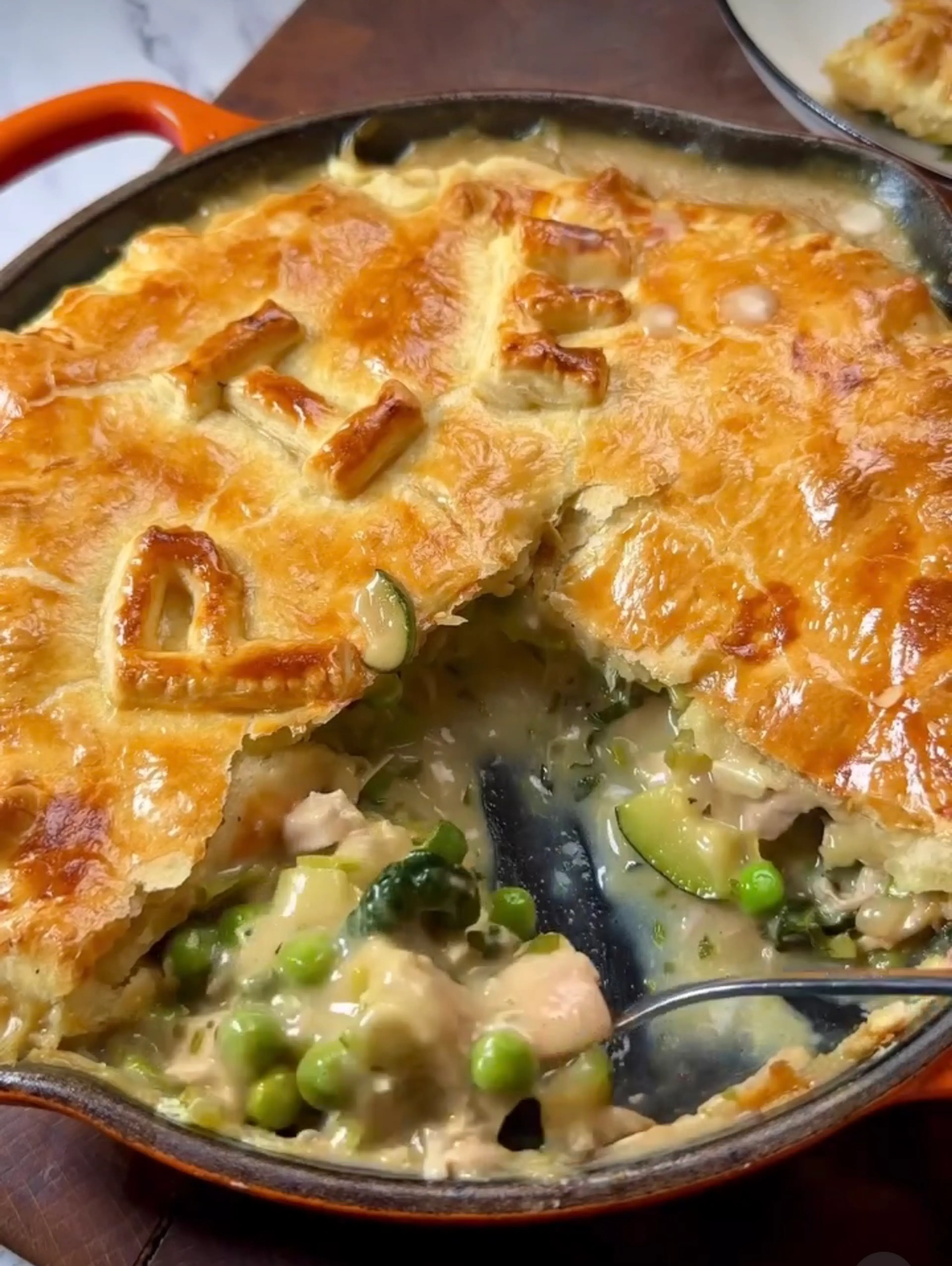 Em’s Spring Greens Chicken Pie