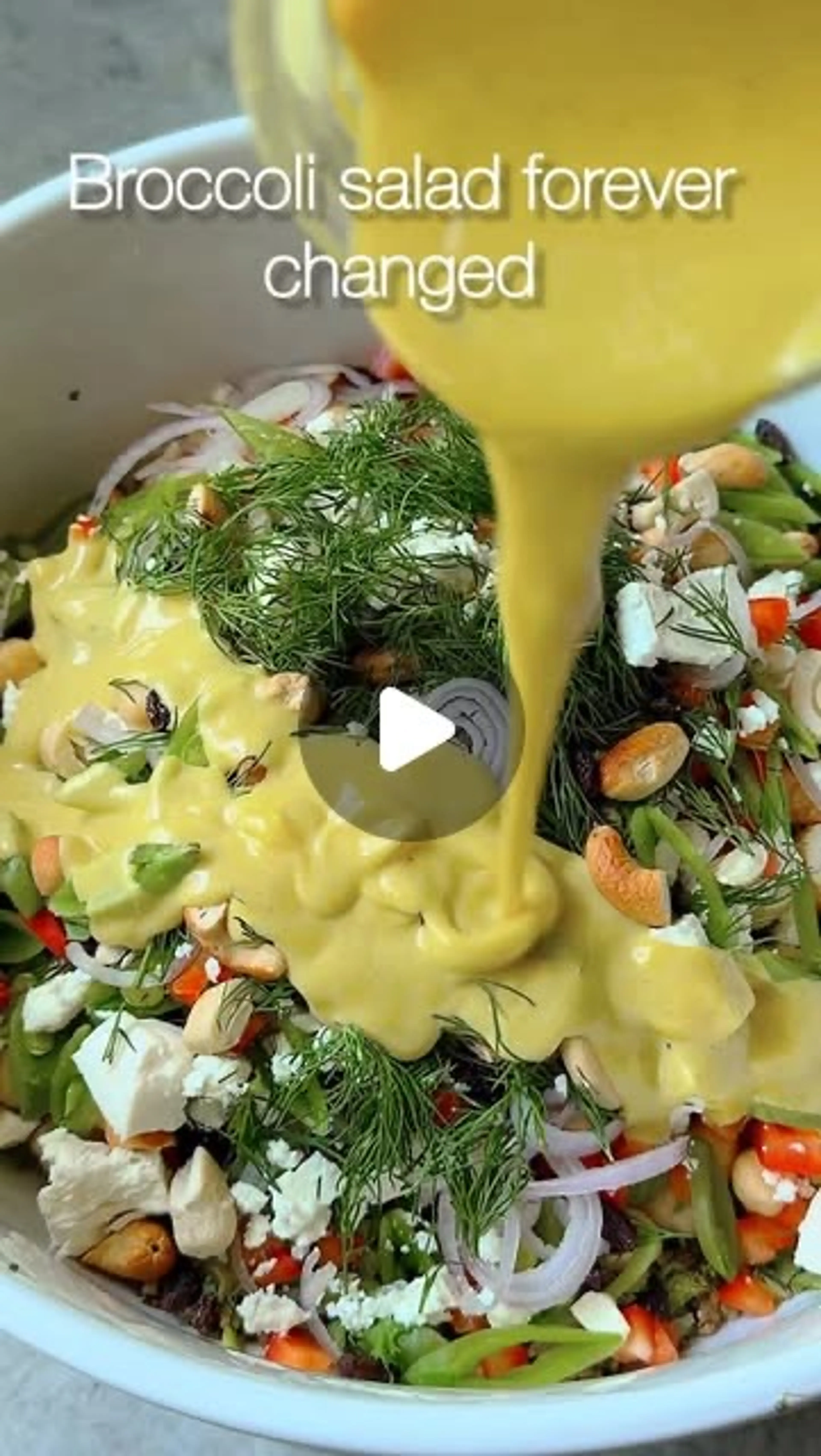Roasted Broccoli Crumble & Quinoa Salad with Creamy Honey Mu