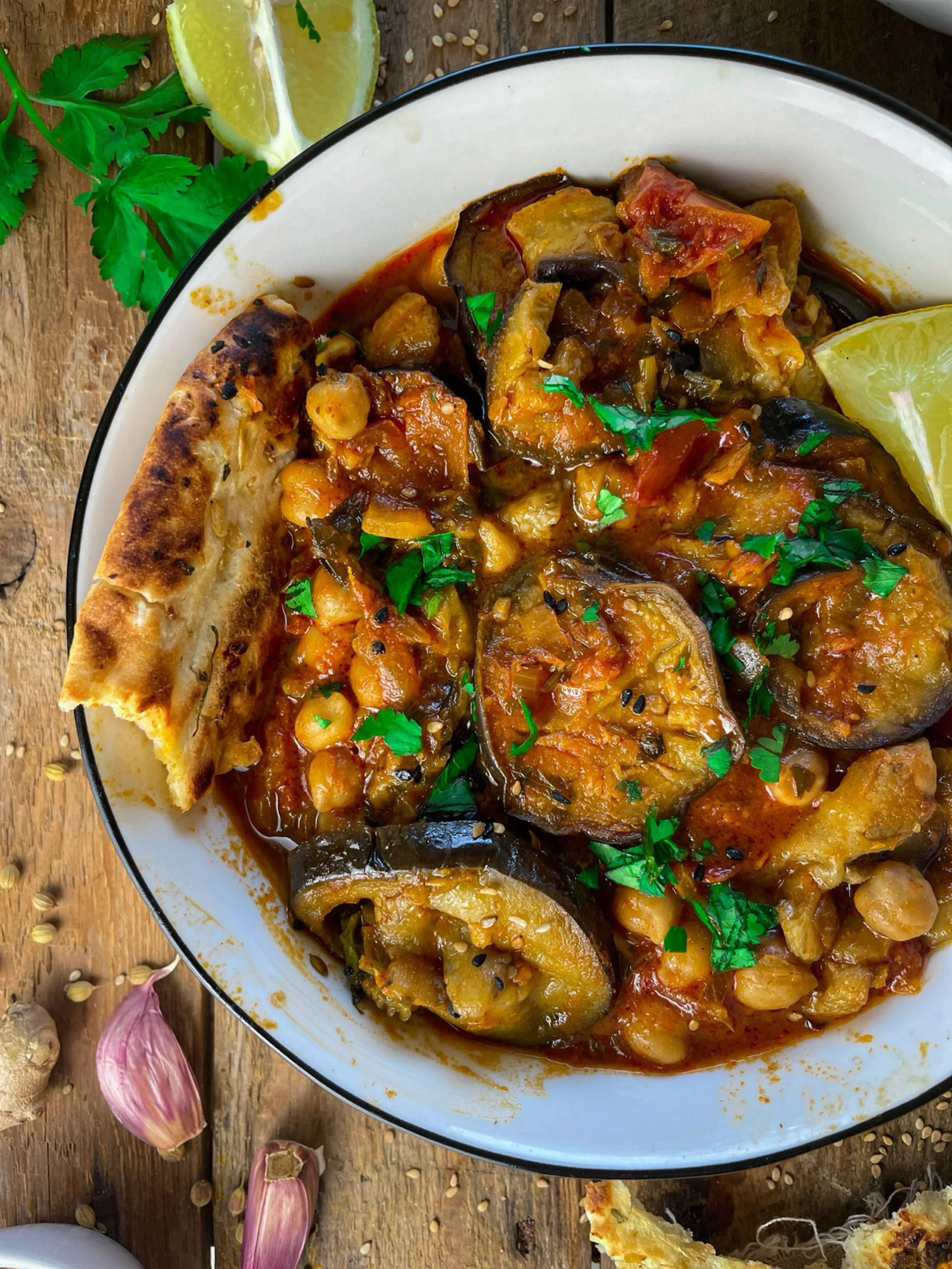 Kichererbsen Curry mit Aubergine